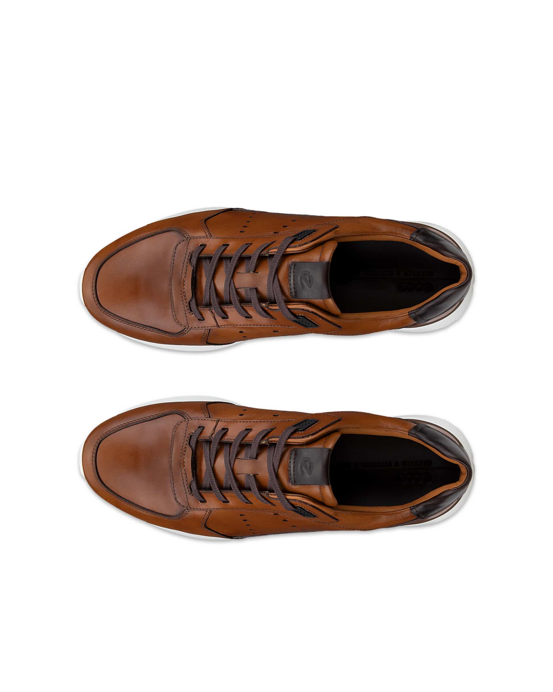 Men's ECCO® ASTIR NEO Leather Sneaker - Brown - Top left pair