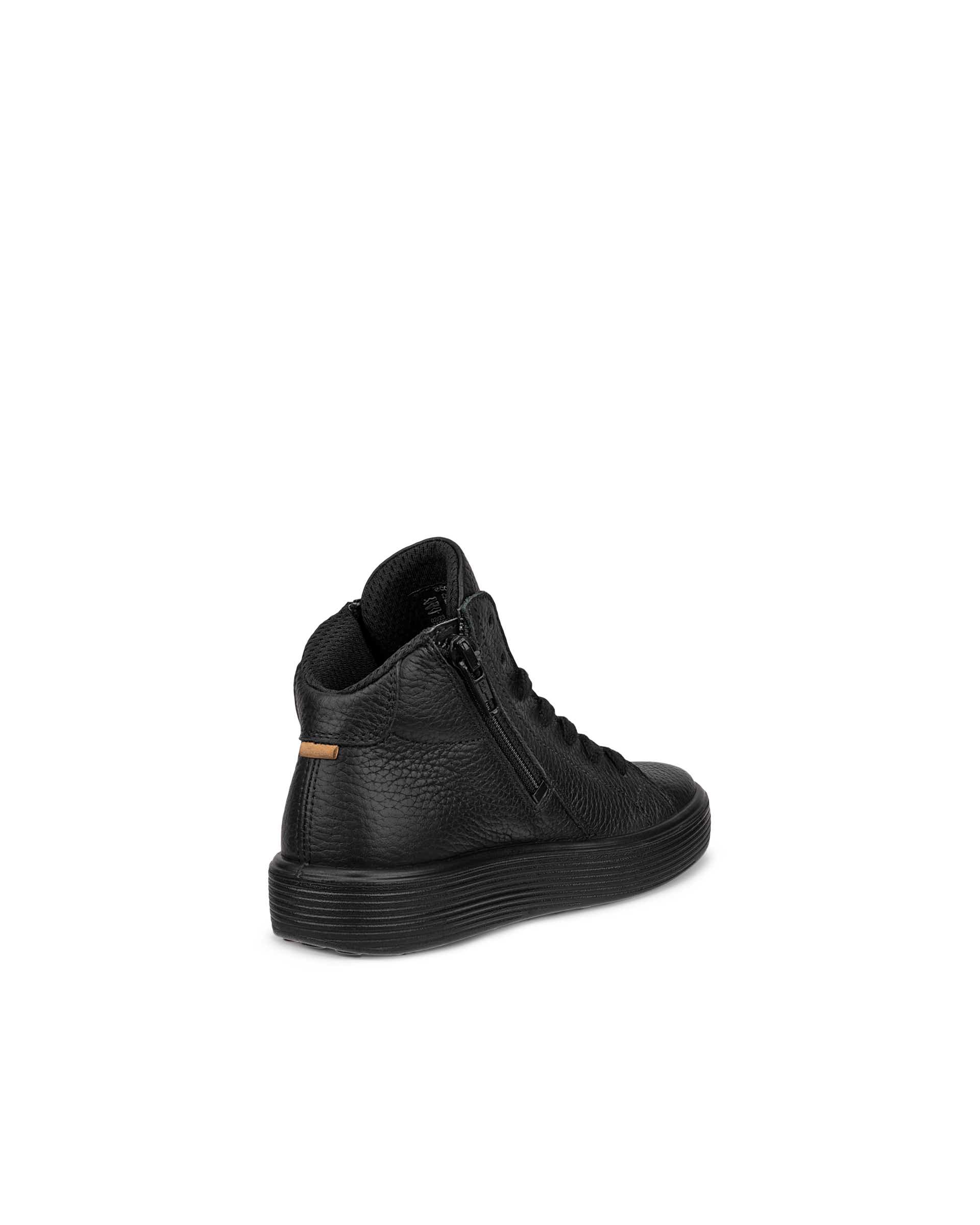 ECCO® Soft 60 Kinder High-Top Sneaker aus Leder  - Schwarz - Back