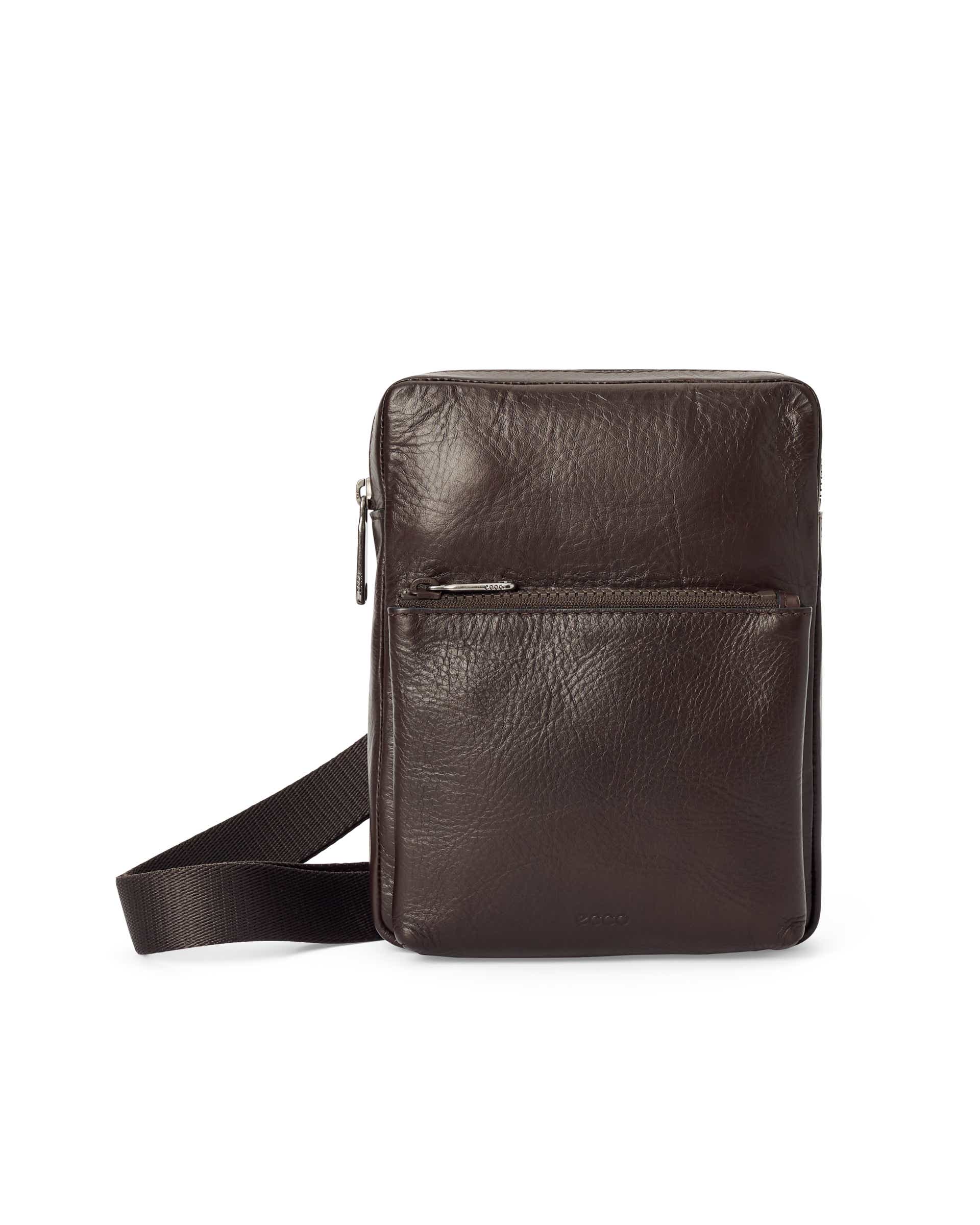 Kožená plochá kabelka cez rameno ECCO® FLAT POUCH CITY - Hnedá - Main