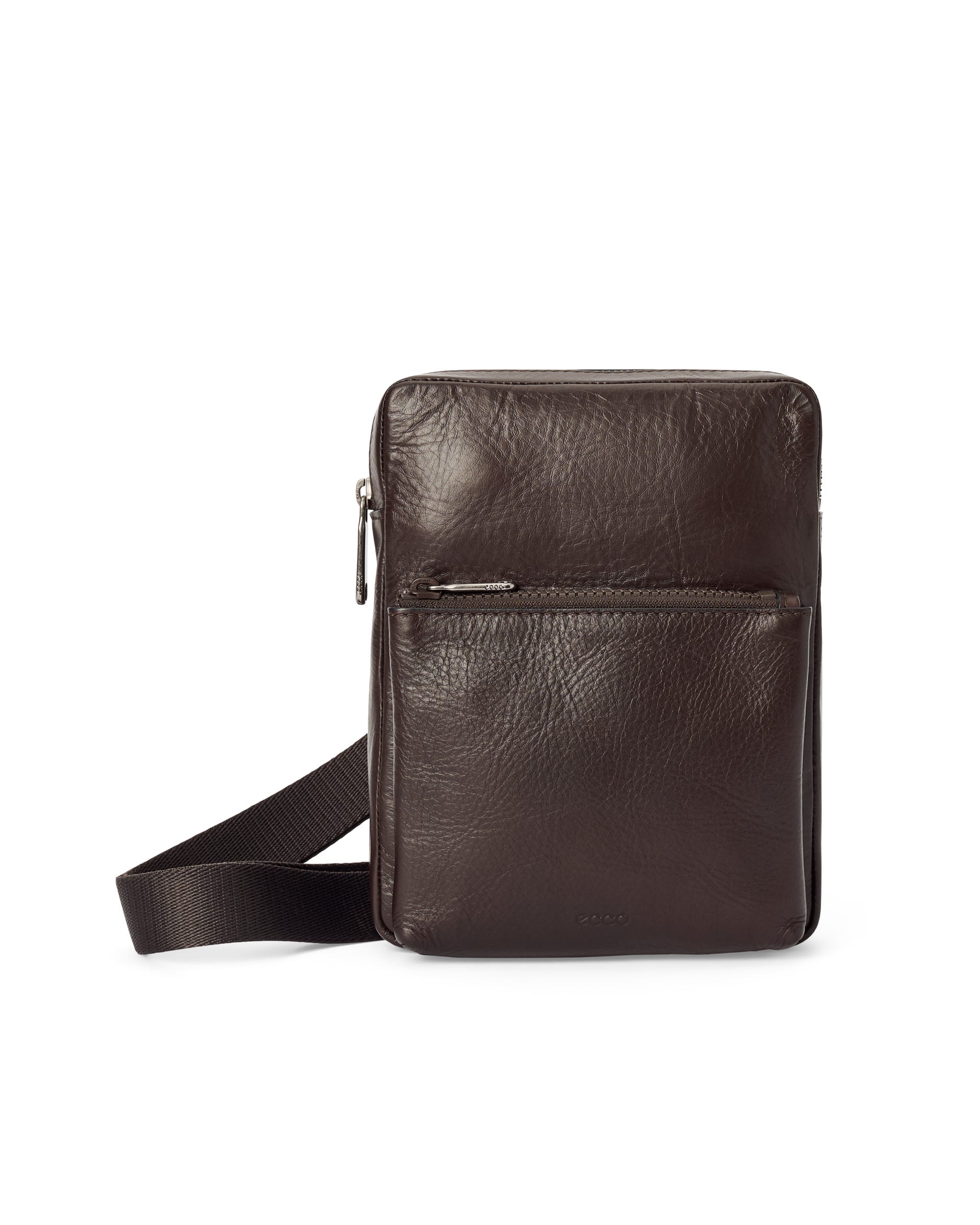 Kožená plochá kabelka cez rameno ECCO® FLAT POUCH CITY - Hnedá - Main
