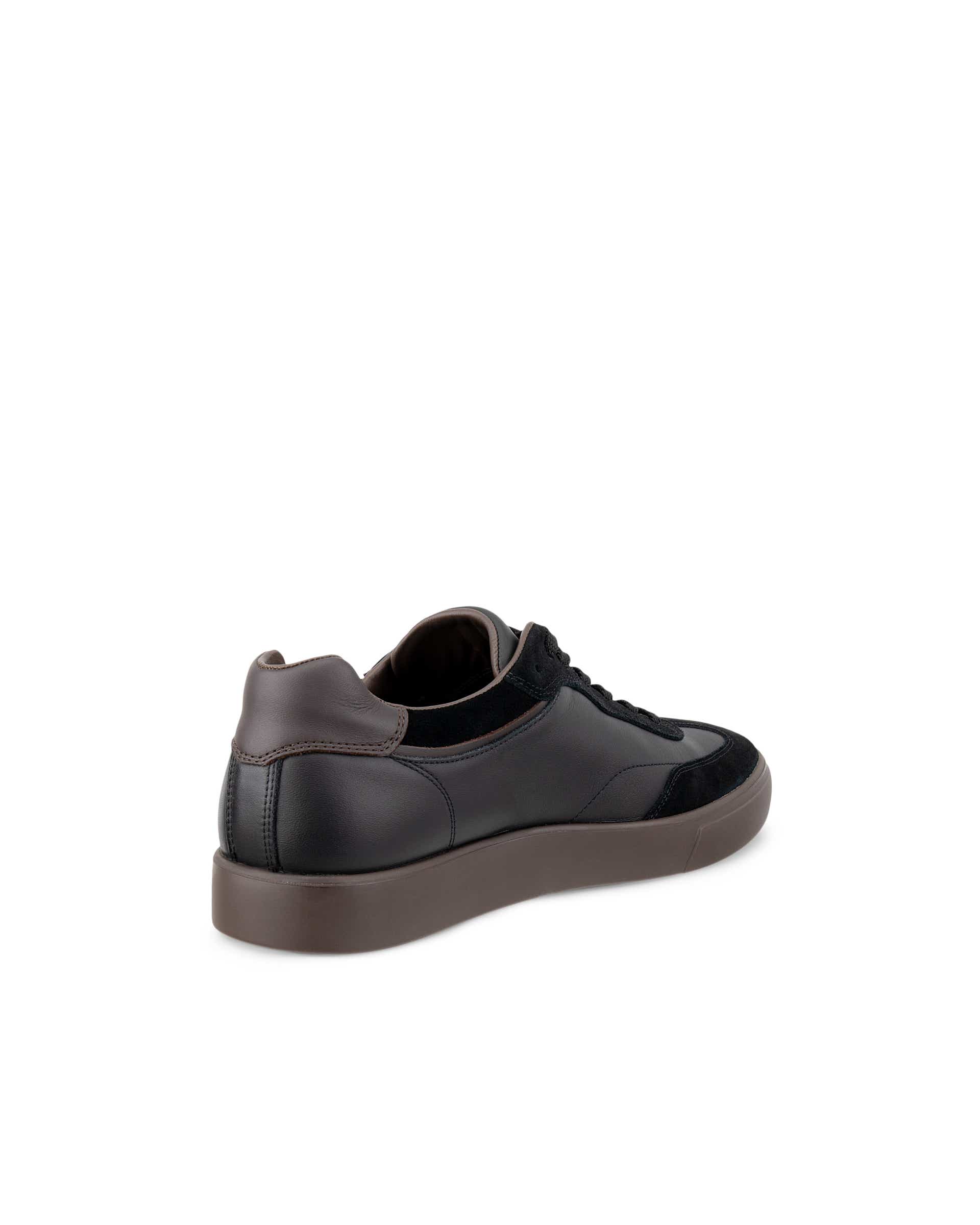 Men's ECCO® SOFT 10 Leather Trainer - Black - Back