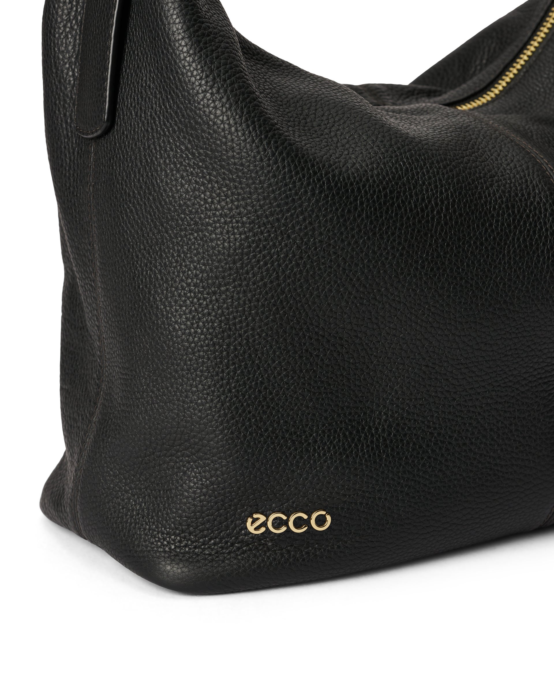 Kožená voľná kabelka ECCO® Hobo - Čierna - Detail-1
