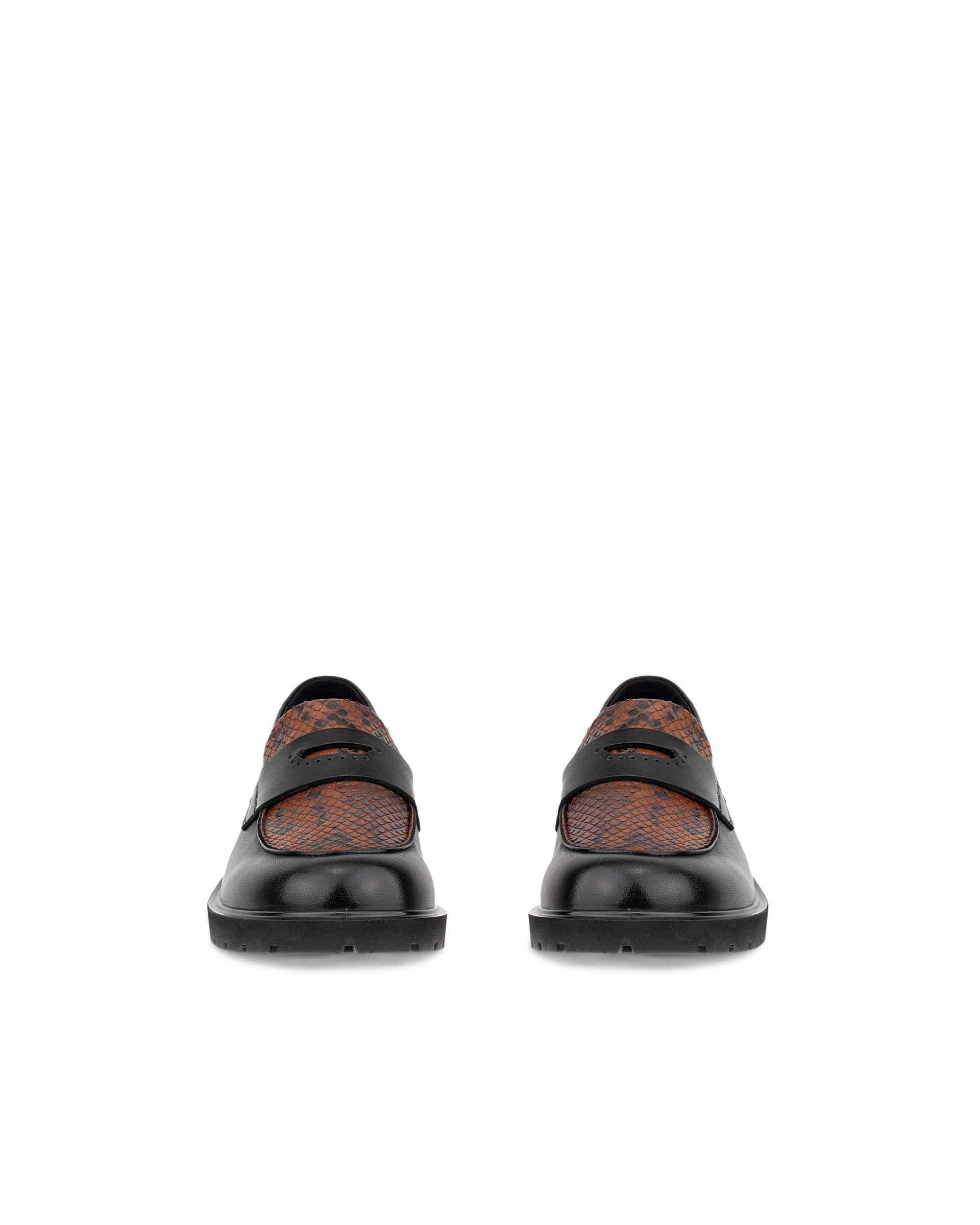 ECCO® METROPOLE VIENNA ženske kožne mokasinke - Crna - Front pair