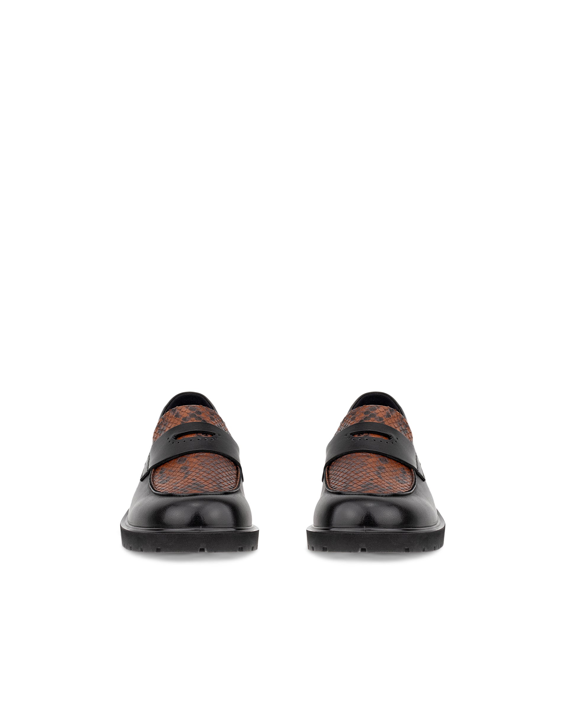 ECCO® METROPOLE VIENNA mocassins en cuir pour femme - Noir - Front pair