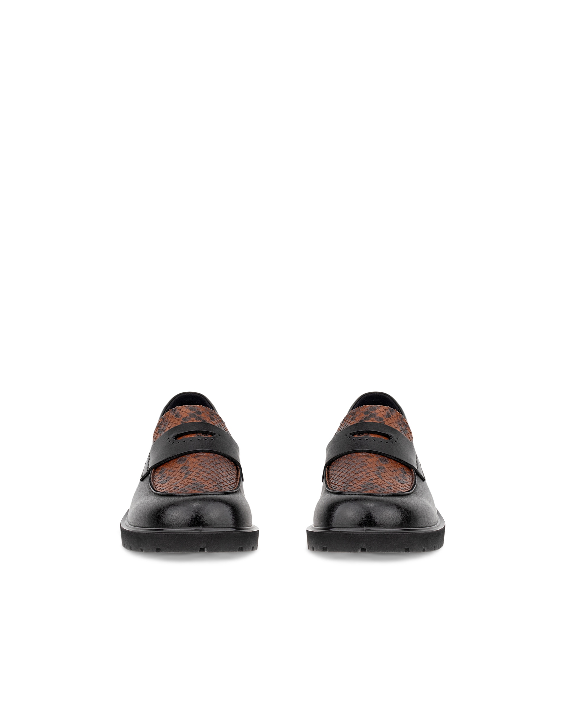 ECCO® METROPOLE VIENNA ženske kožne mokasinke - Crna - Front pair
