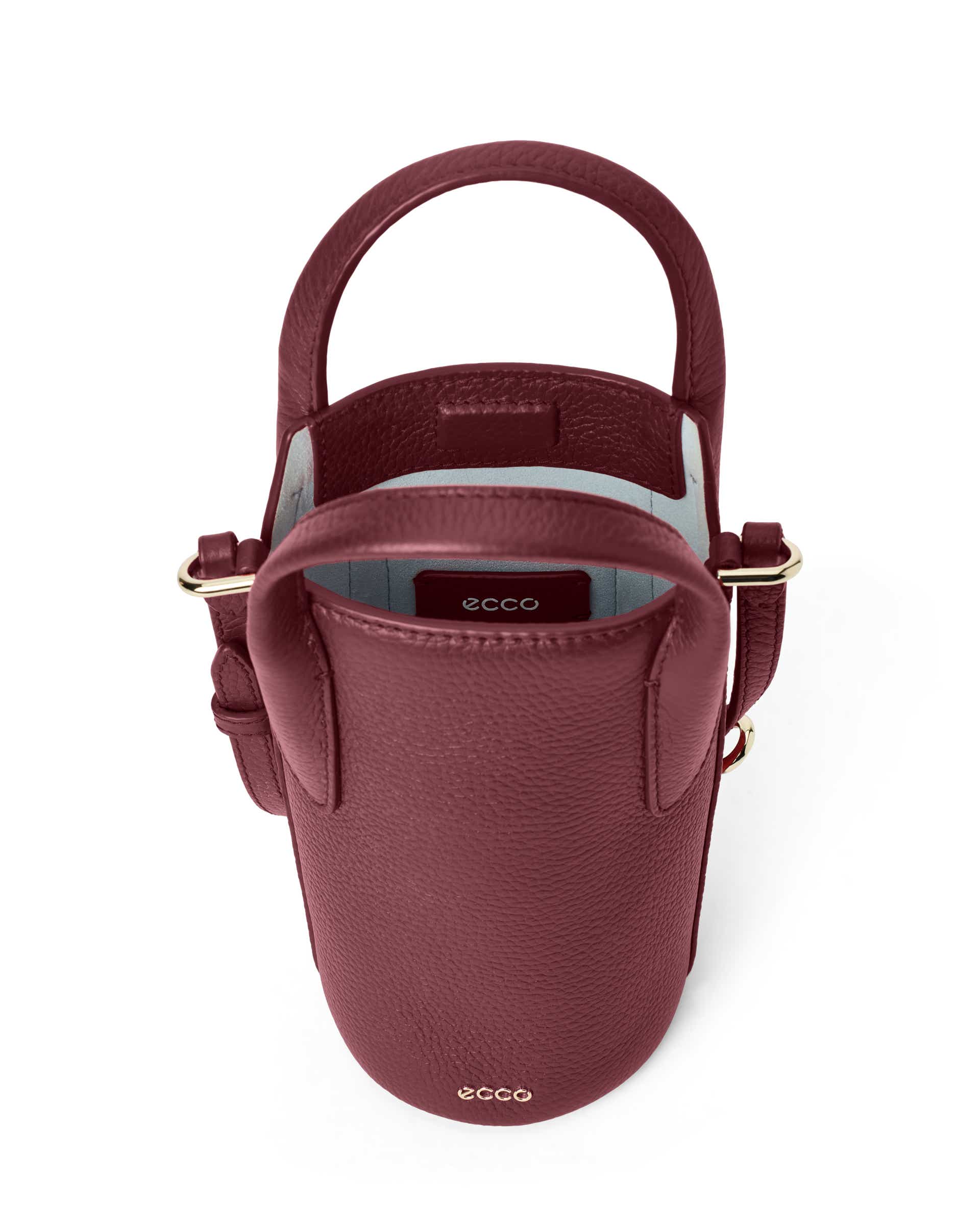 Women's ECCO® POT BAG Leather Bucket Bag - Red - Inside