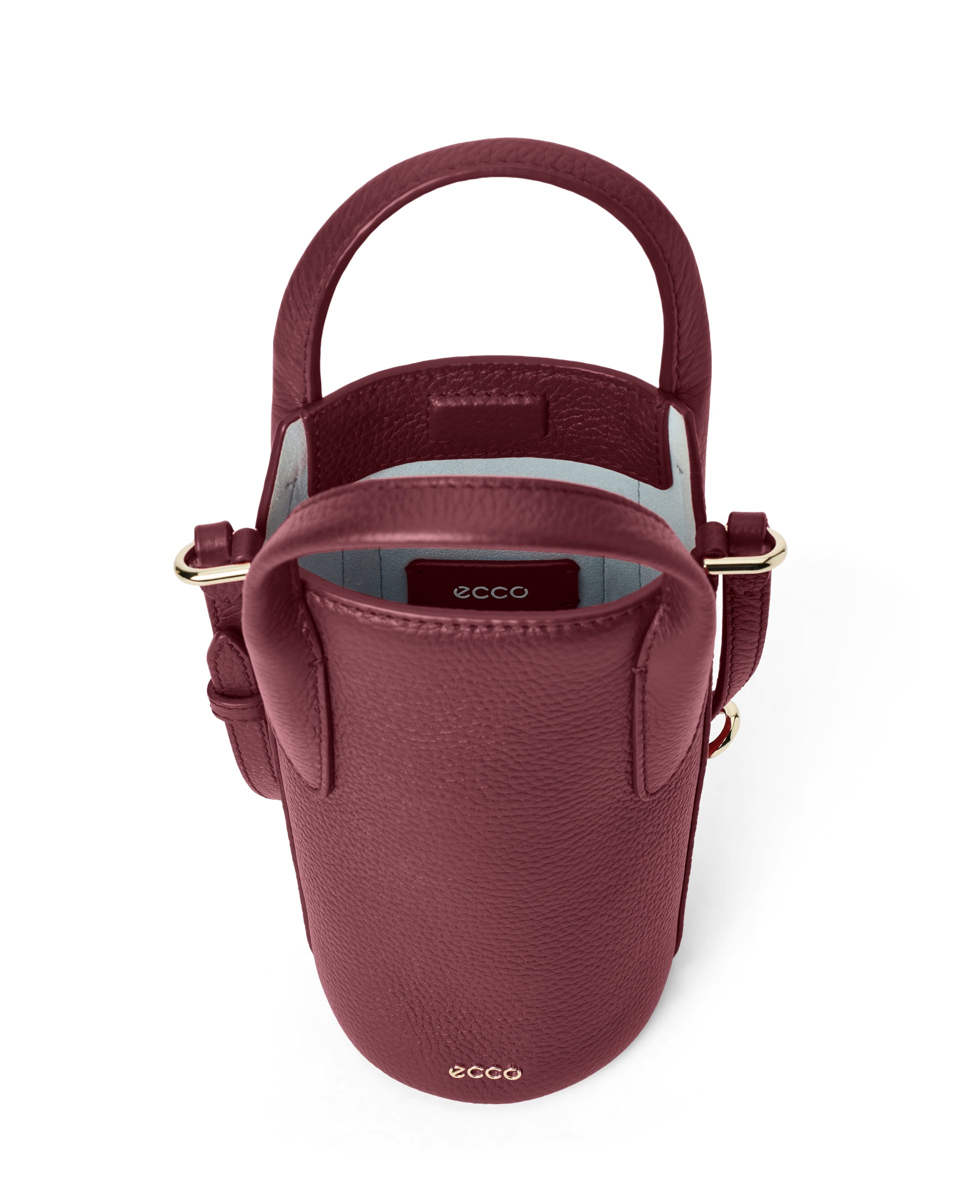 Women's ECCO® POT BAG Leather Bucket Bag - Red - Main