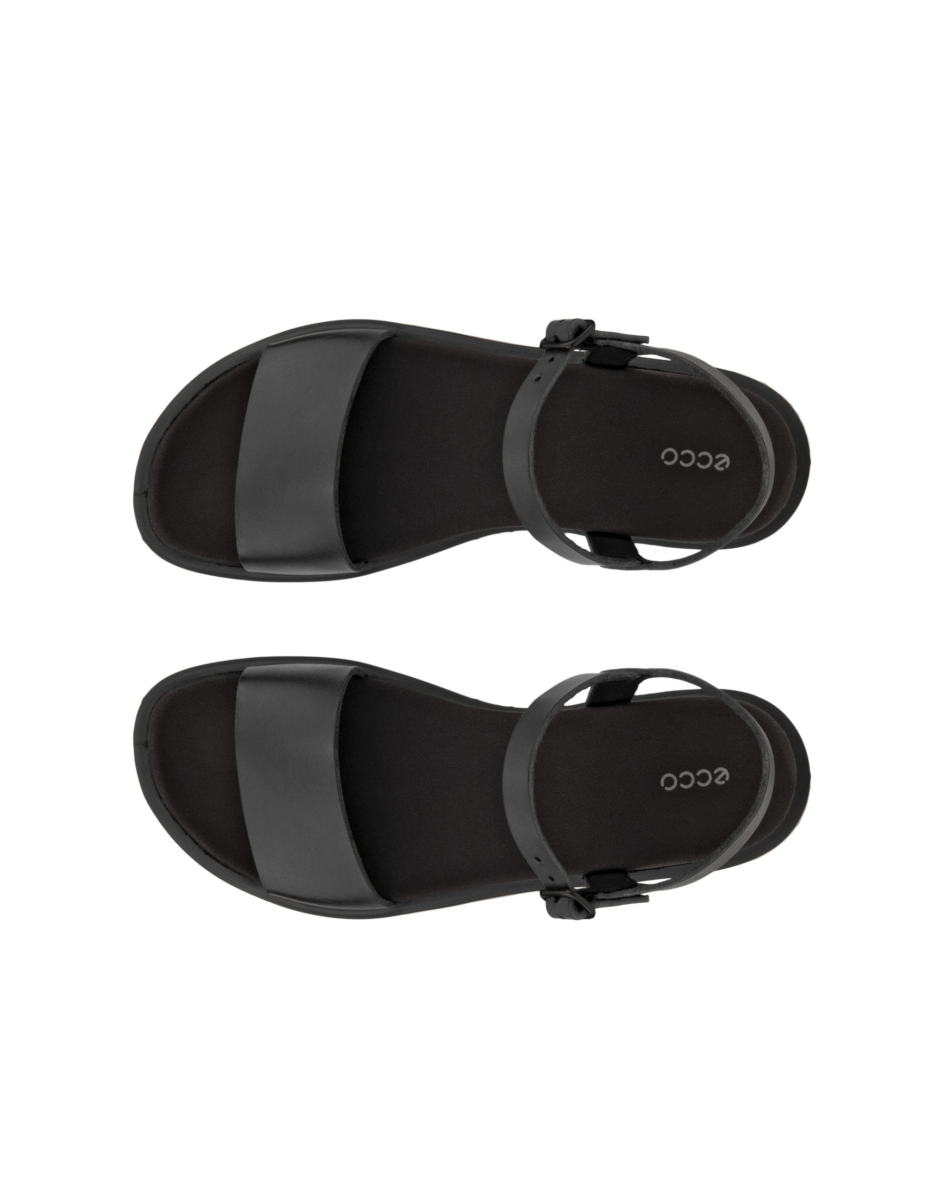 Sandale en cuir Flowt ECCO® pour femmes - Noir - Outside