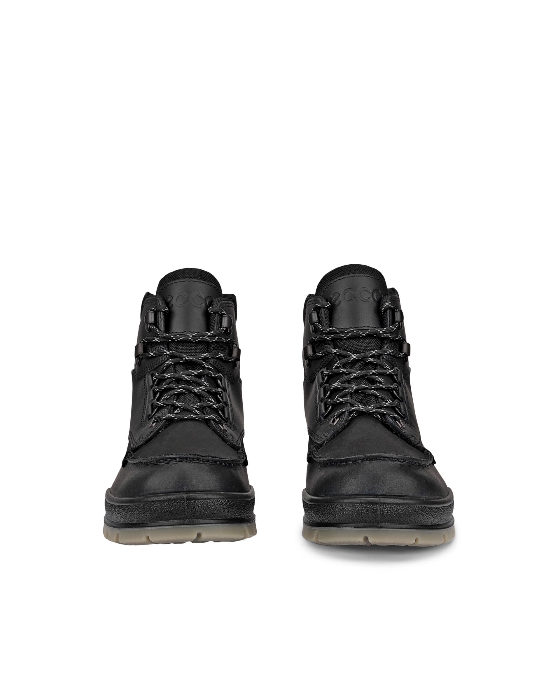 Men's ECCO® Track 25 Leather Gore-Tex Mid-Cut Boot - Black - Front pair