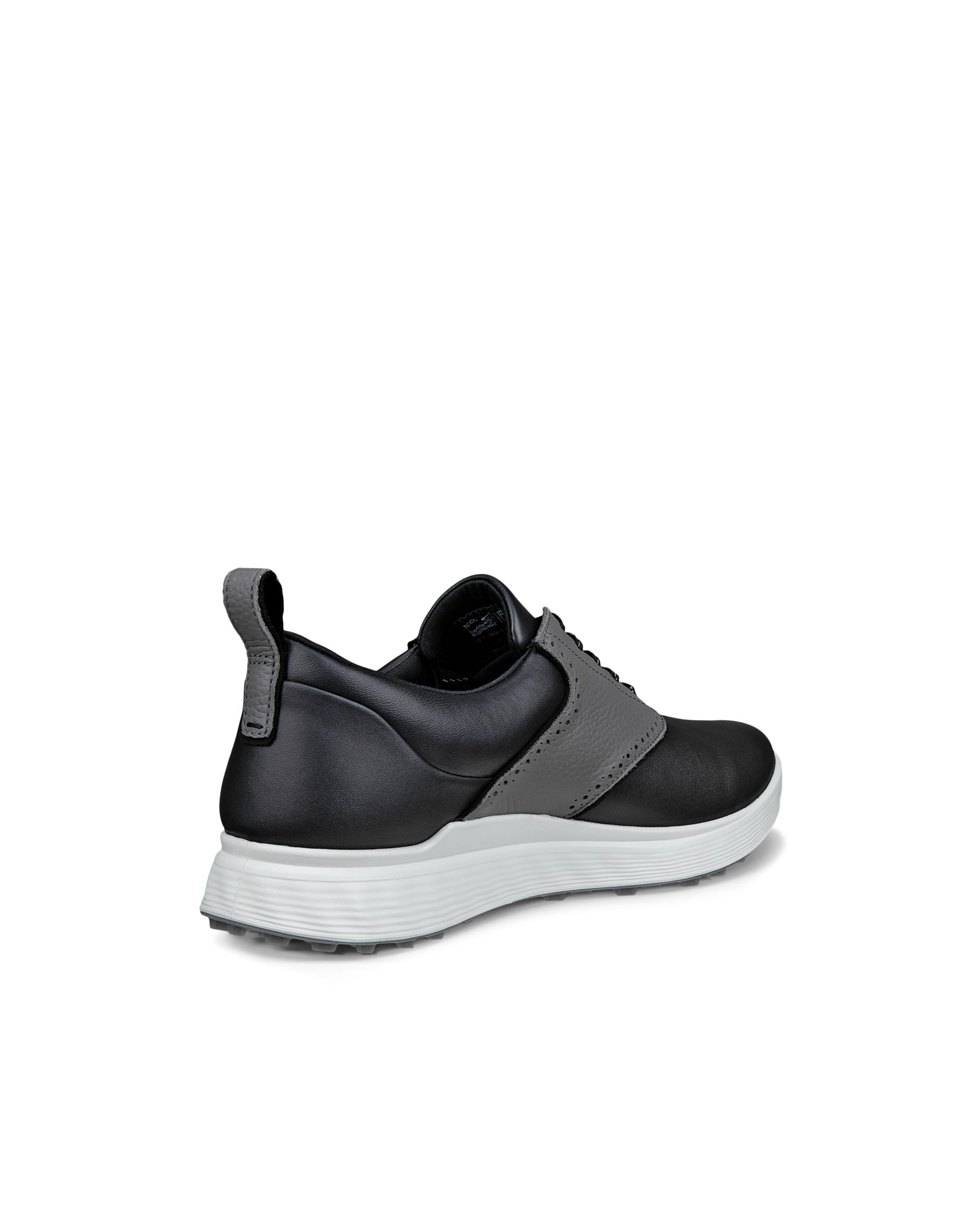 Men's ECCO® Golf S-Casual Leather Waterproof Golf Shoe - Black - Back