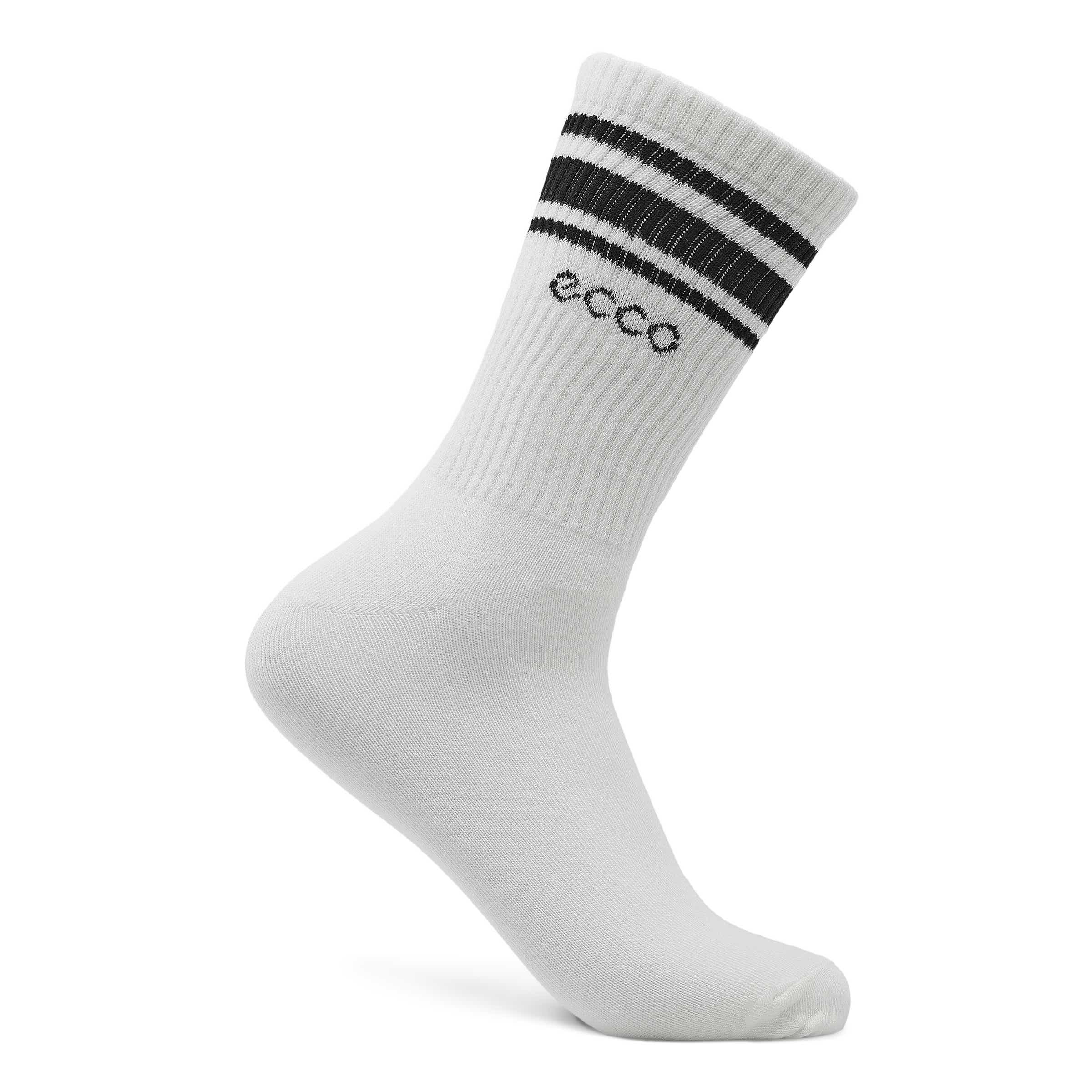 ECCO Retro Mid-cut Socks - White - Detail-1
