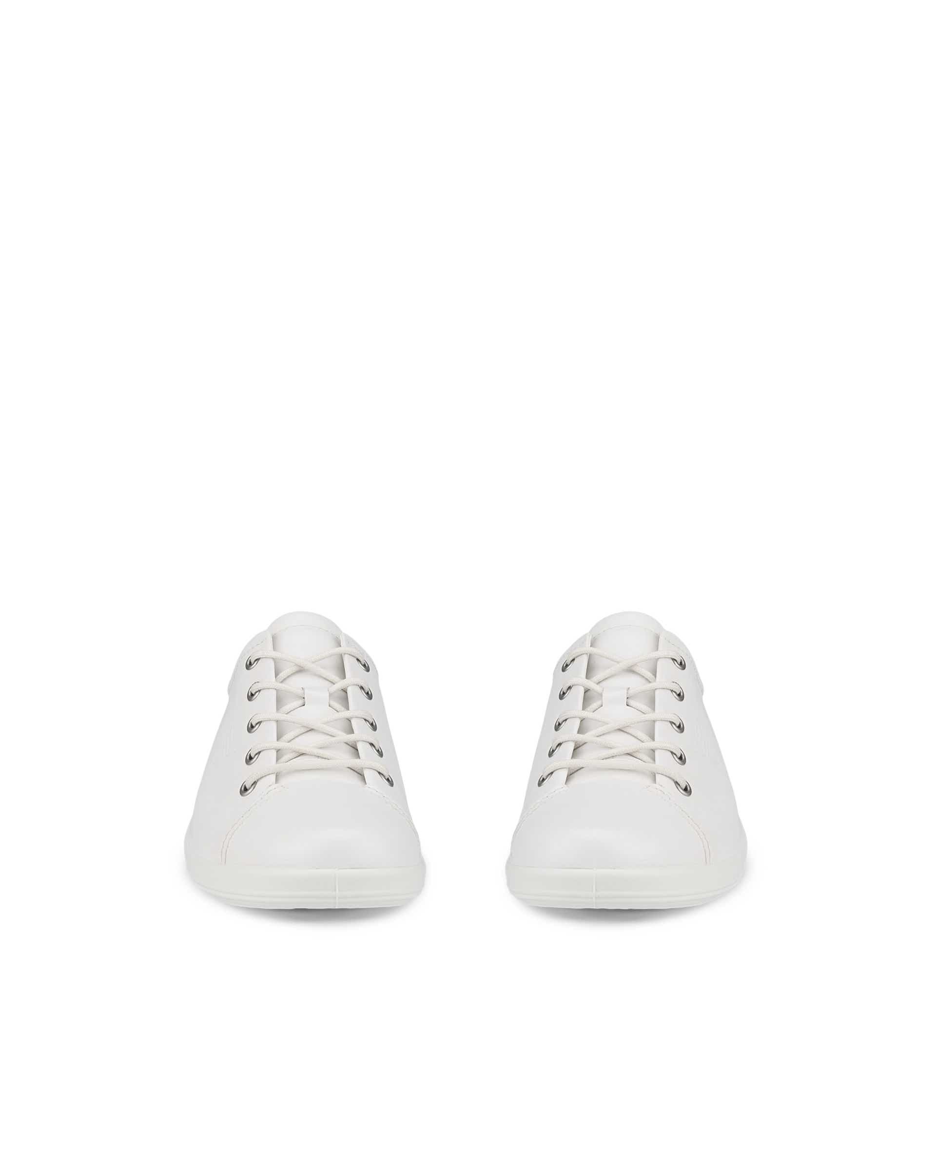 Women's ECCO® Soft 2.0 Leather Walking Shoe - White - Front pair
