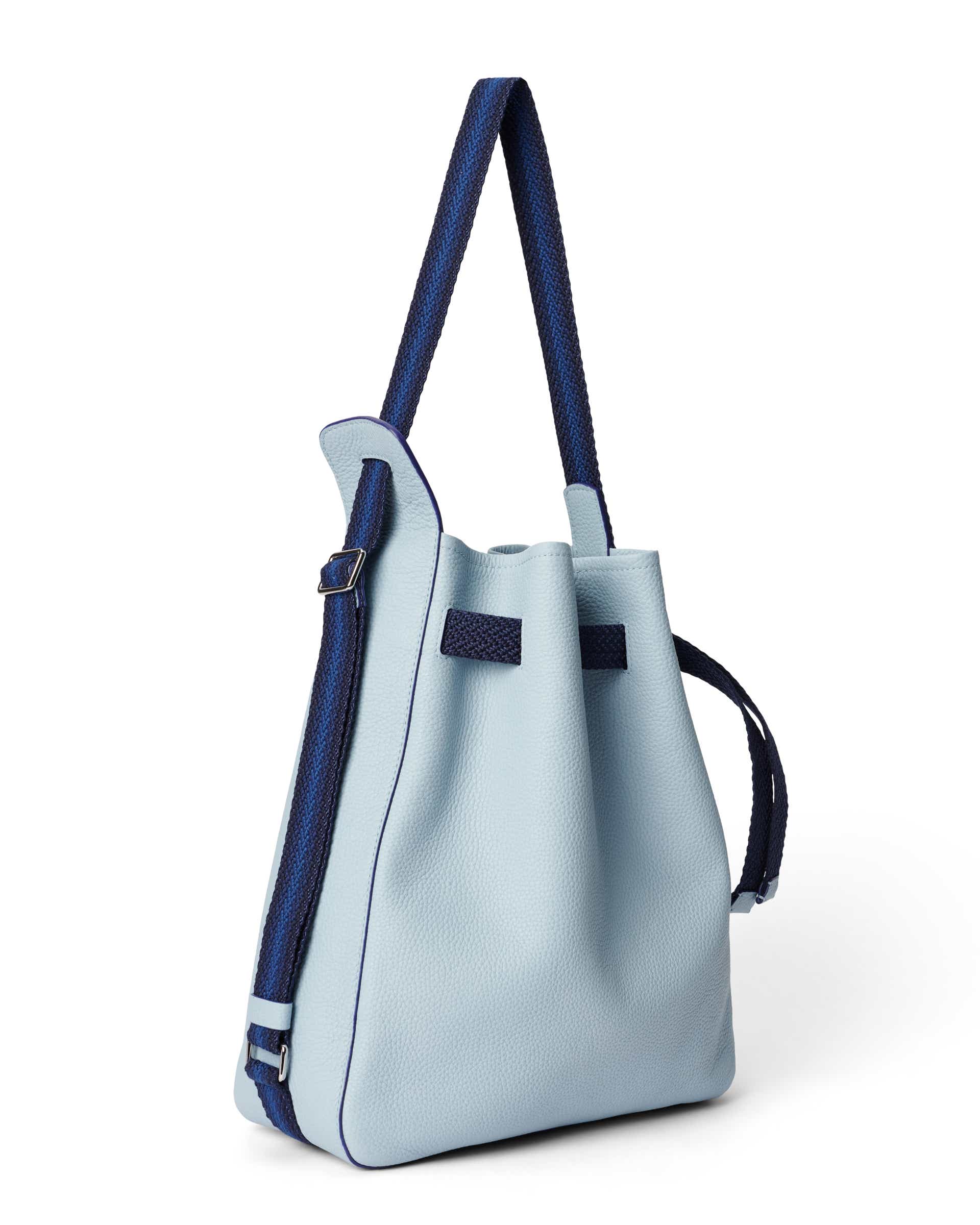 ECCO Sail Medium Pebbled レザーホーボーバッグ - ブルー - Back