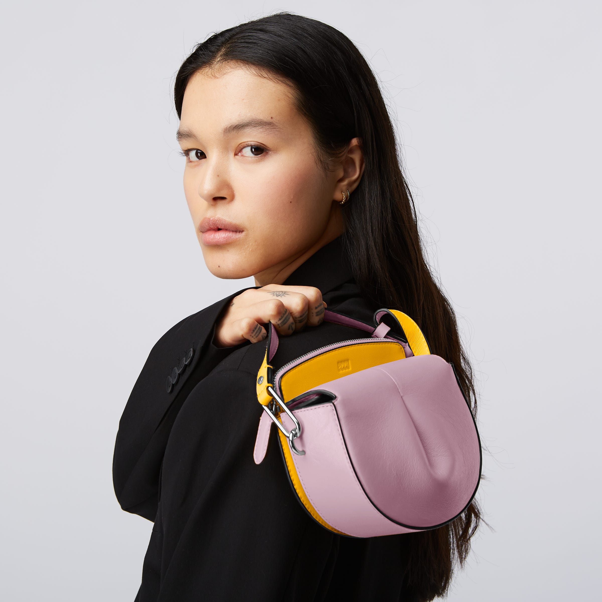 ECCO® E-Spot Leather Saddle Bag - Yellow - Modelshot-1