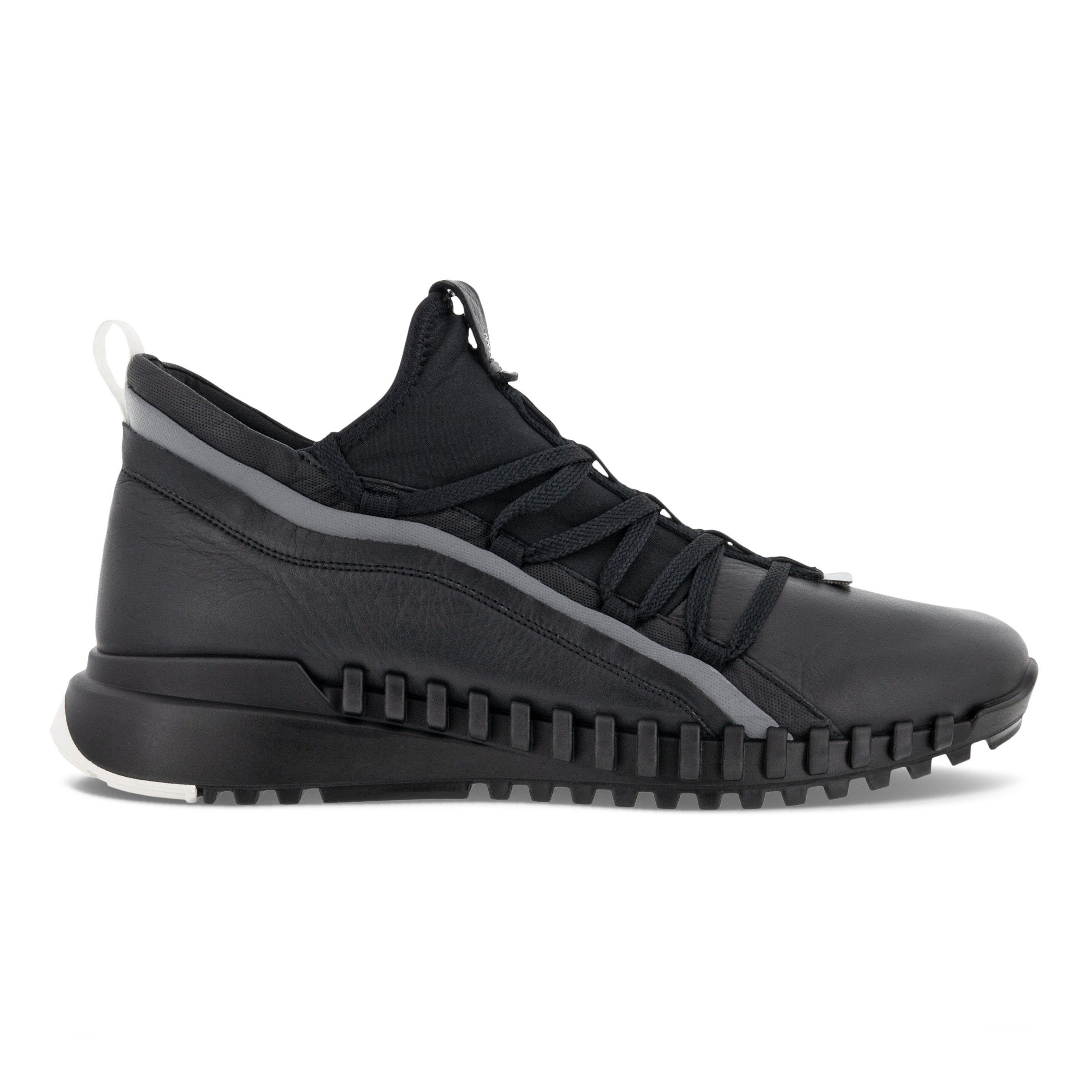 ECCO Zipflex Men's Mid-top Sneaker - Black - Outside