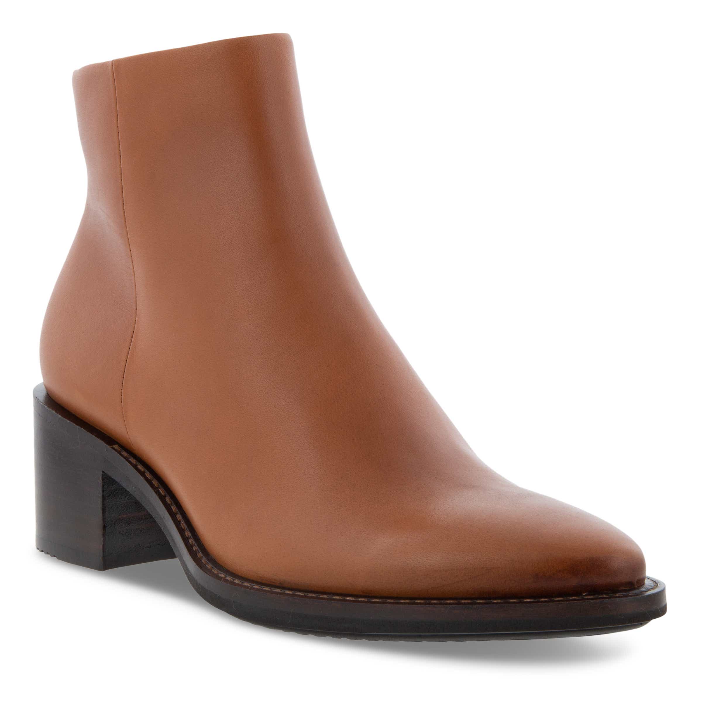 Women's ECCO® Shape 35 Sartorelle Leather Ankle Boot - Brown - Main