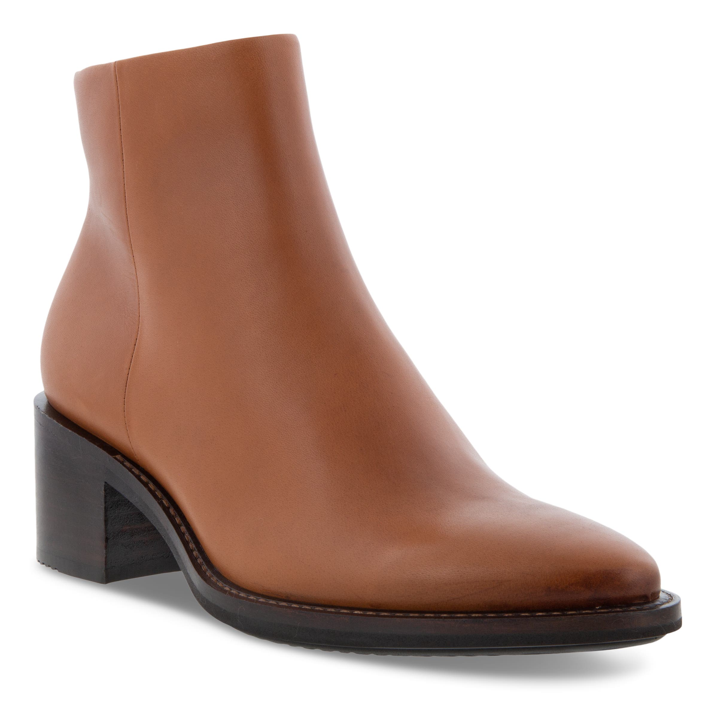Women's ECCO® Shape 35 Sartorelle Leather Ankle Boot - Brown - Main