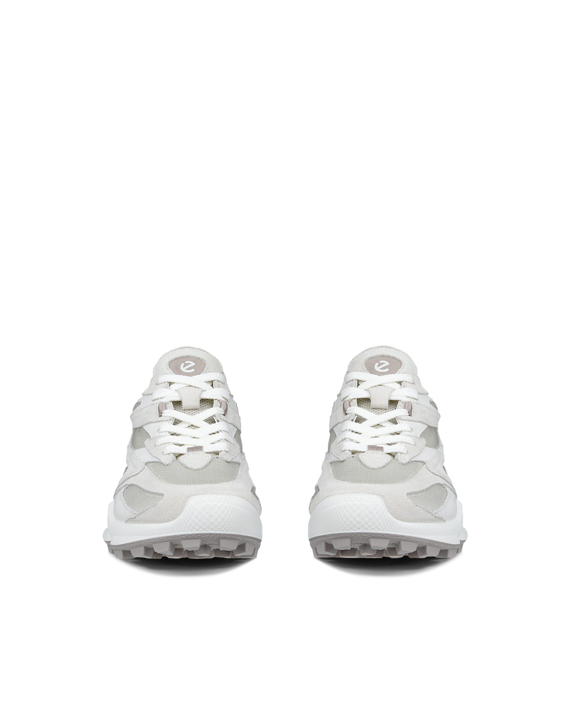 Women's ECCO® BIOM C-TRAIL Suede Trainer - White - Front pair