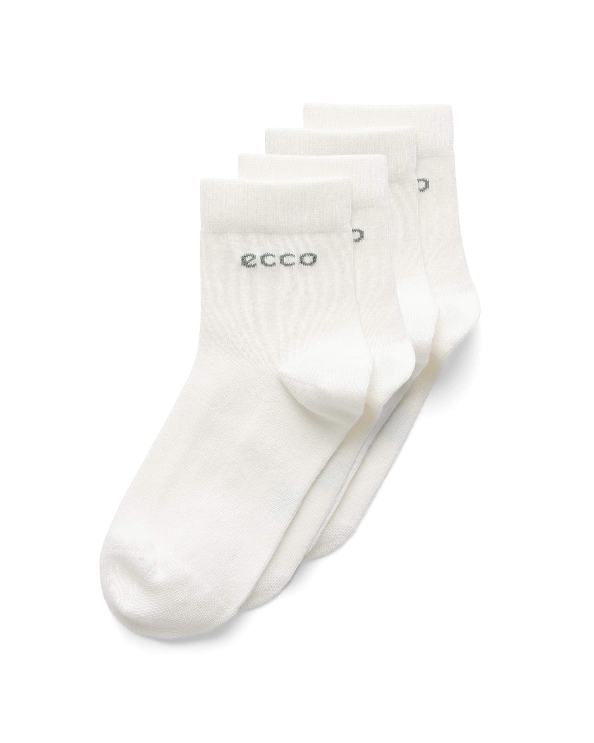ECCO® Play Unisex Langlebige halbhohe Socken (2er-Pack) - Weiß - Main