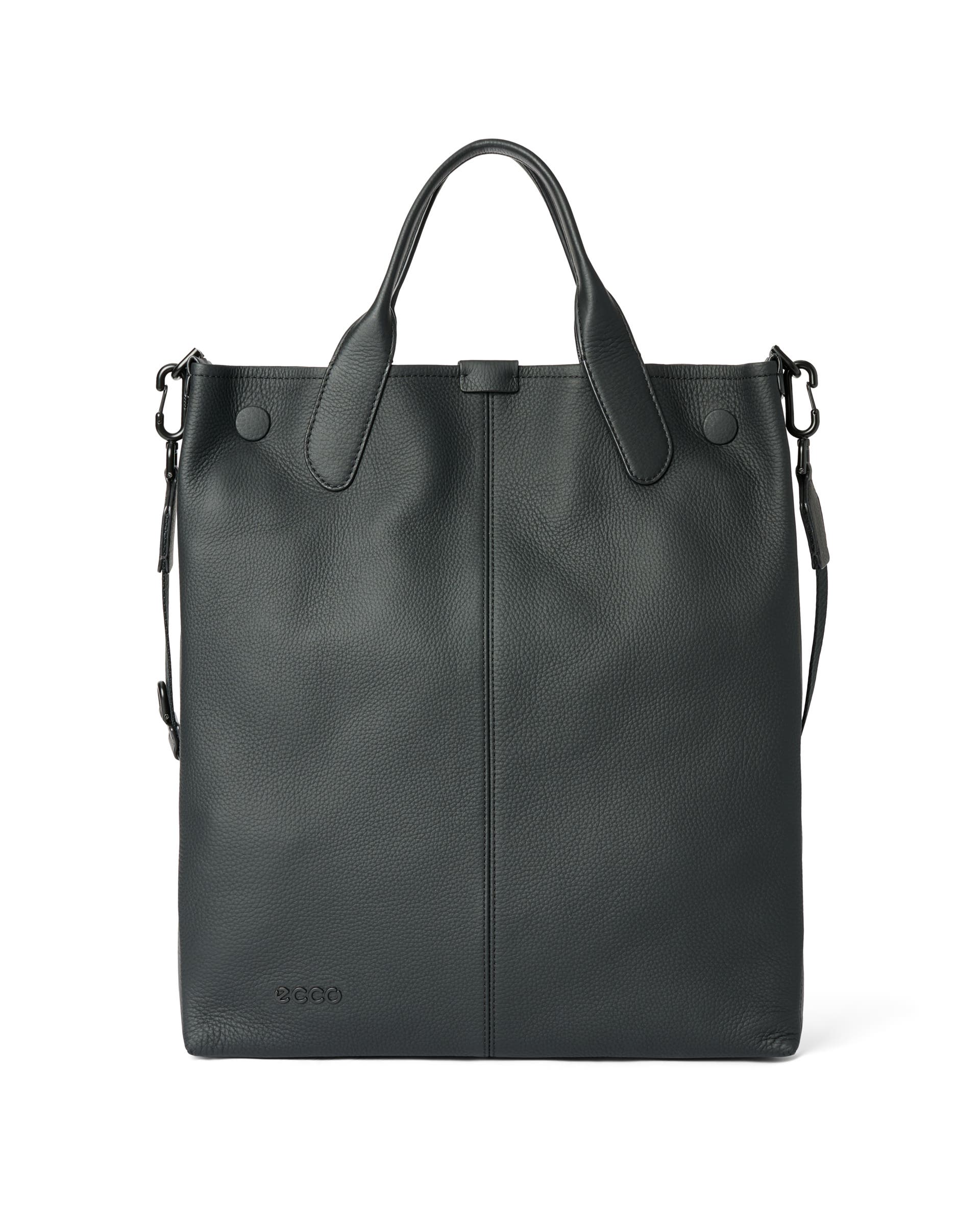 ECCO Tote Soft North South Pebbled レザートートバッグ - ブラック - Main