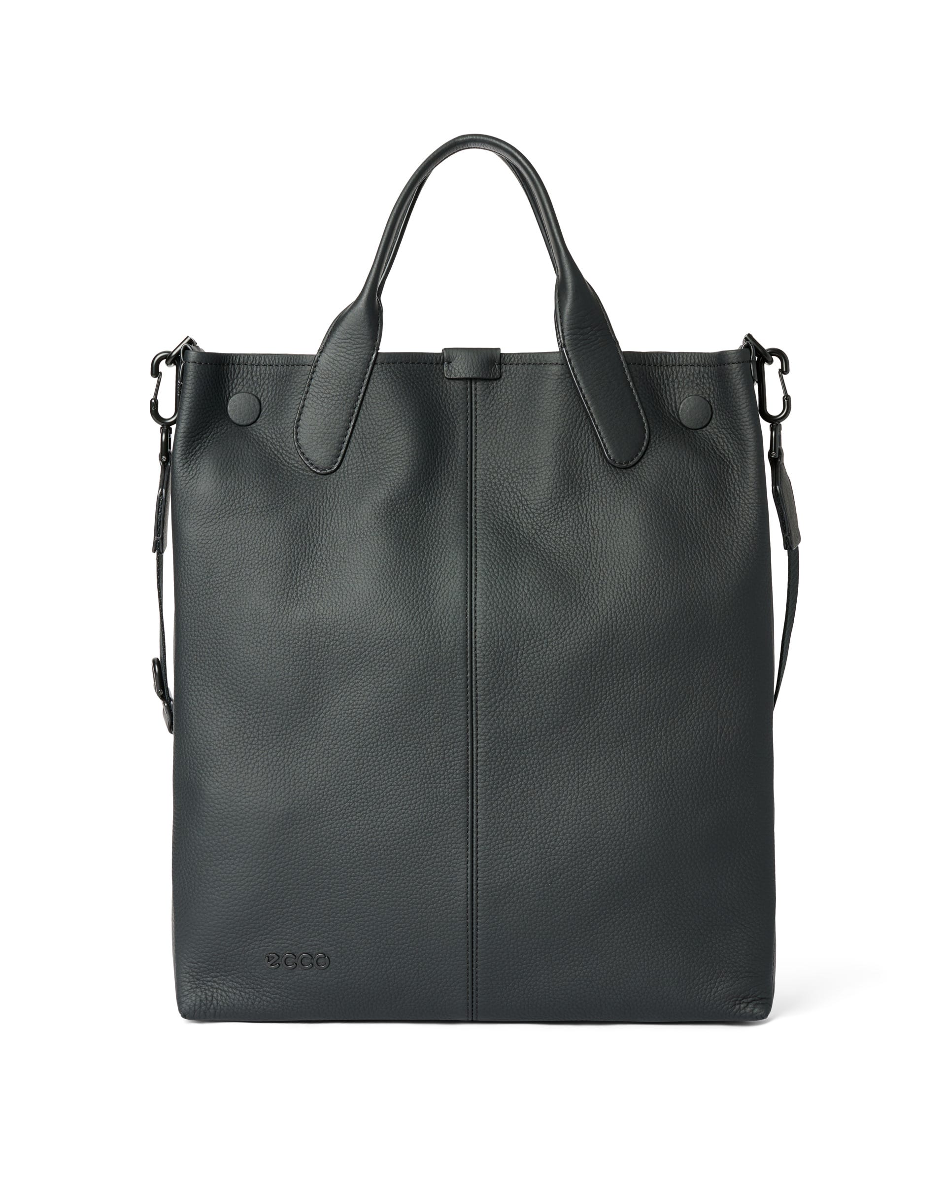 ECCO Tote Soft North South Pebbled レザートートバッグ - ブラック - Main