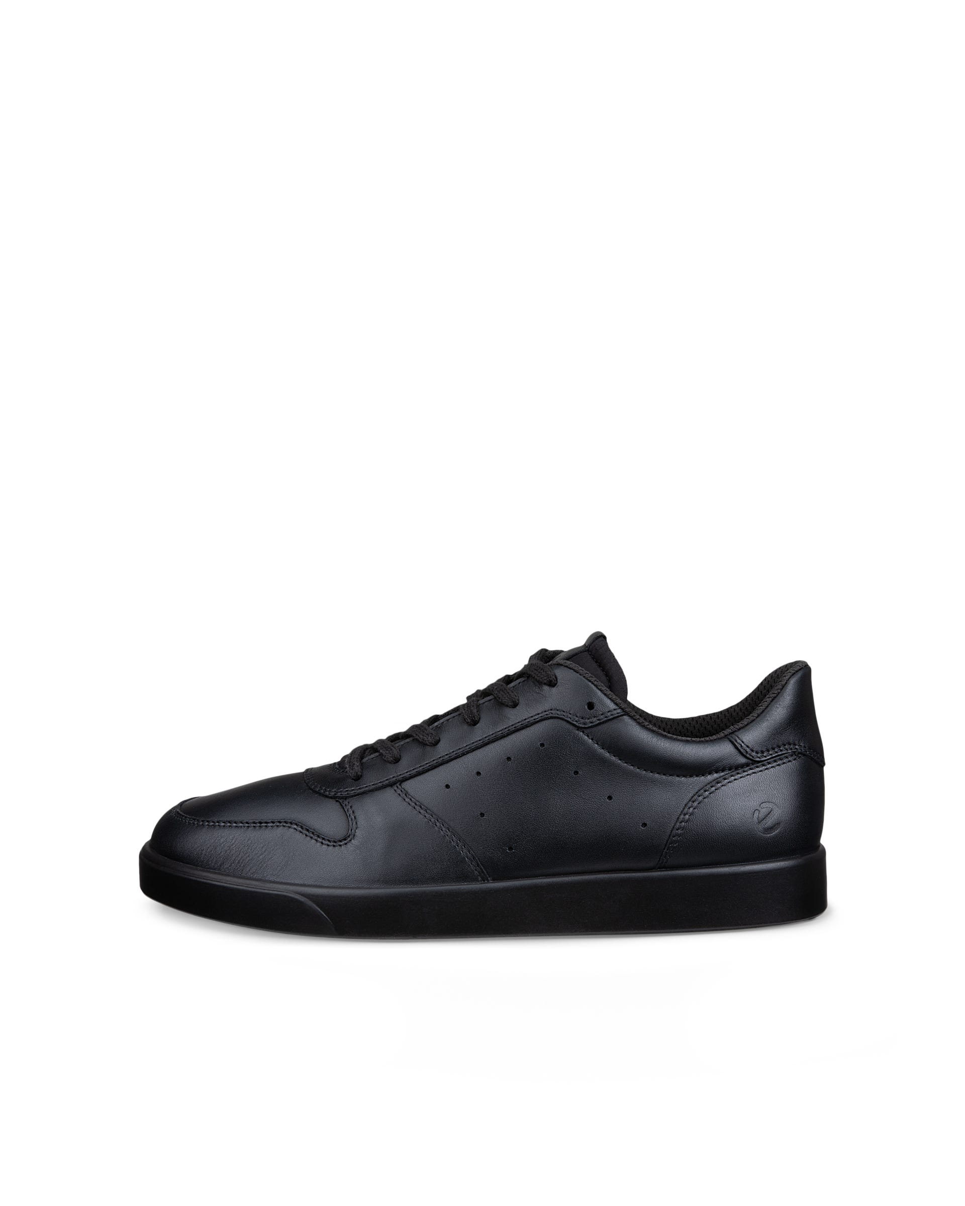 Men's ECCO® Street Lite Leather Sneaker - Black - Outside