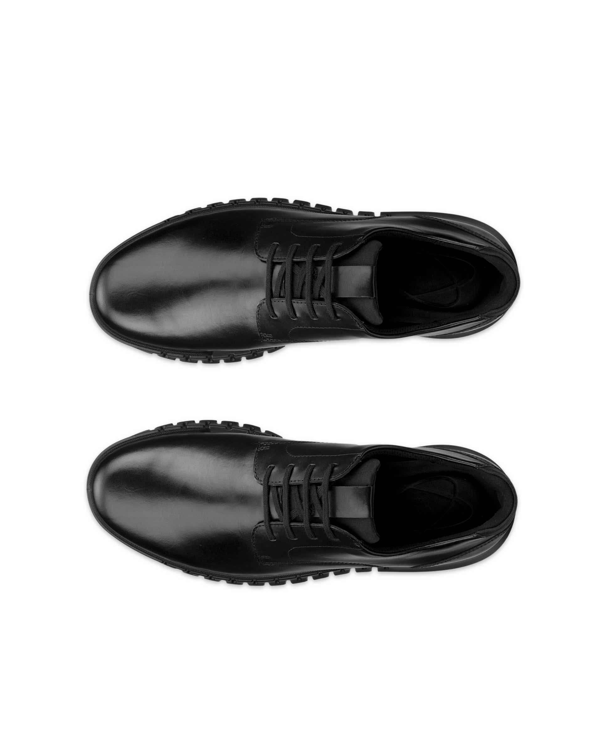 ECCO® Gruuv Studio chaussures sans lacet en cuir pour homme - Noir - Top left pair