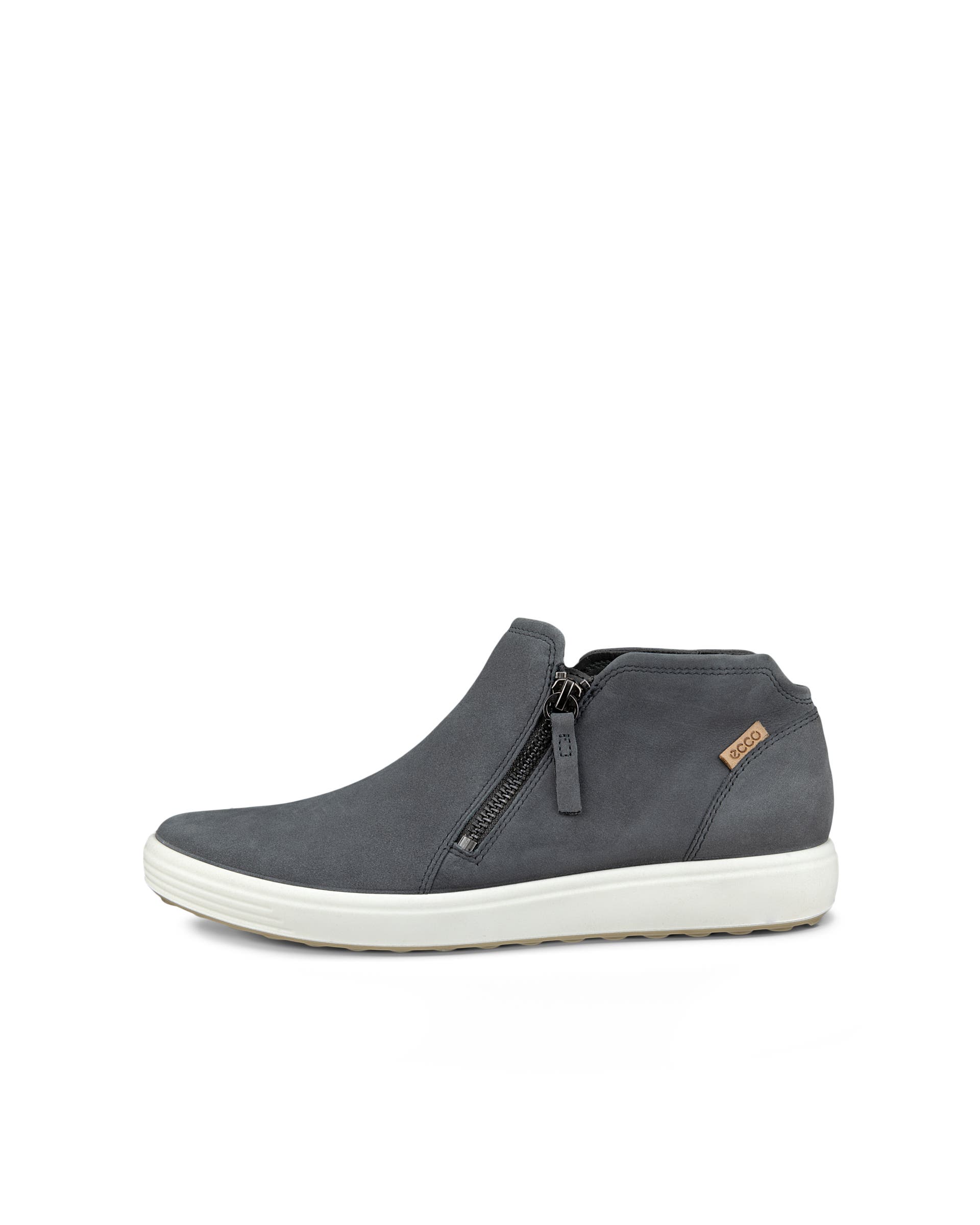 Women's ECCO® Soft 7 Nubuck Zip Bootie | Black