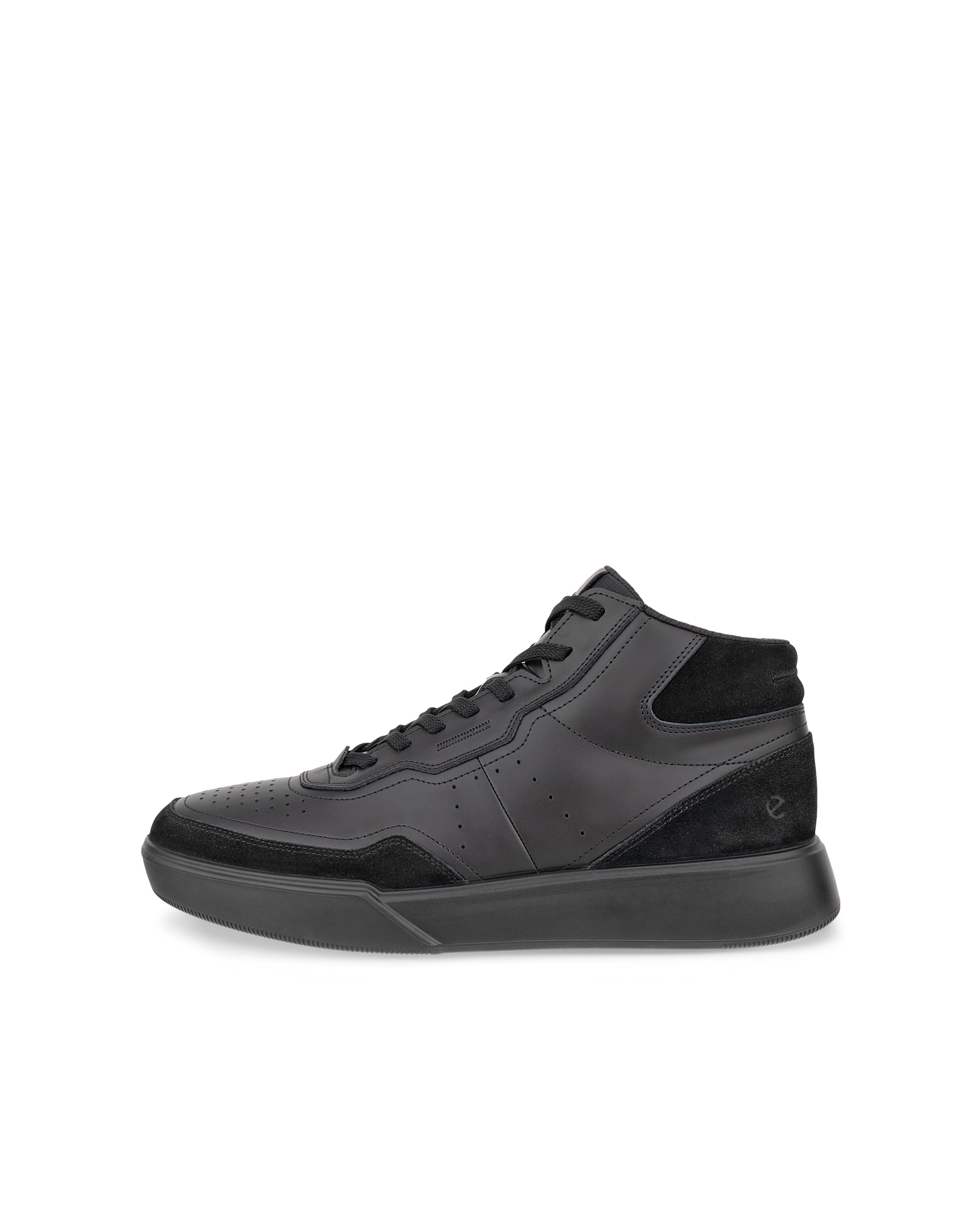 ECCO® STREET COURT muške kožne tenisice iznad gležnja - Crna - Outside