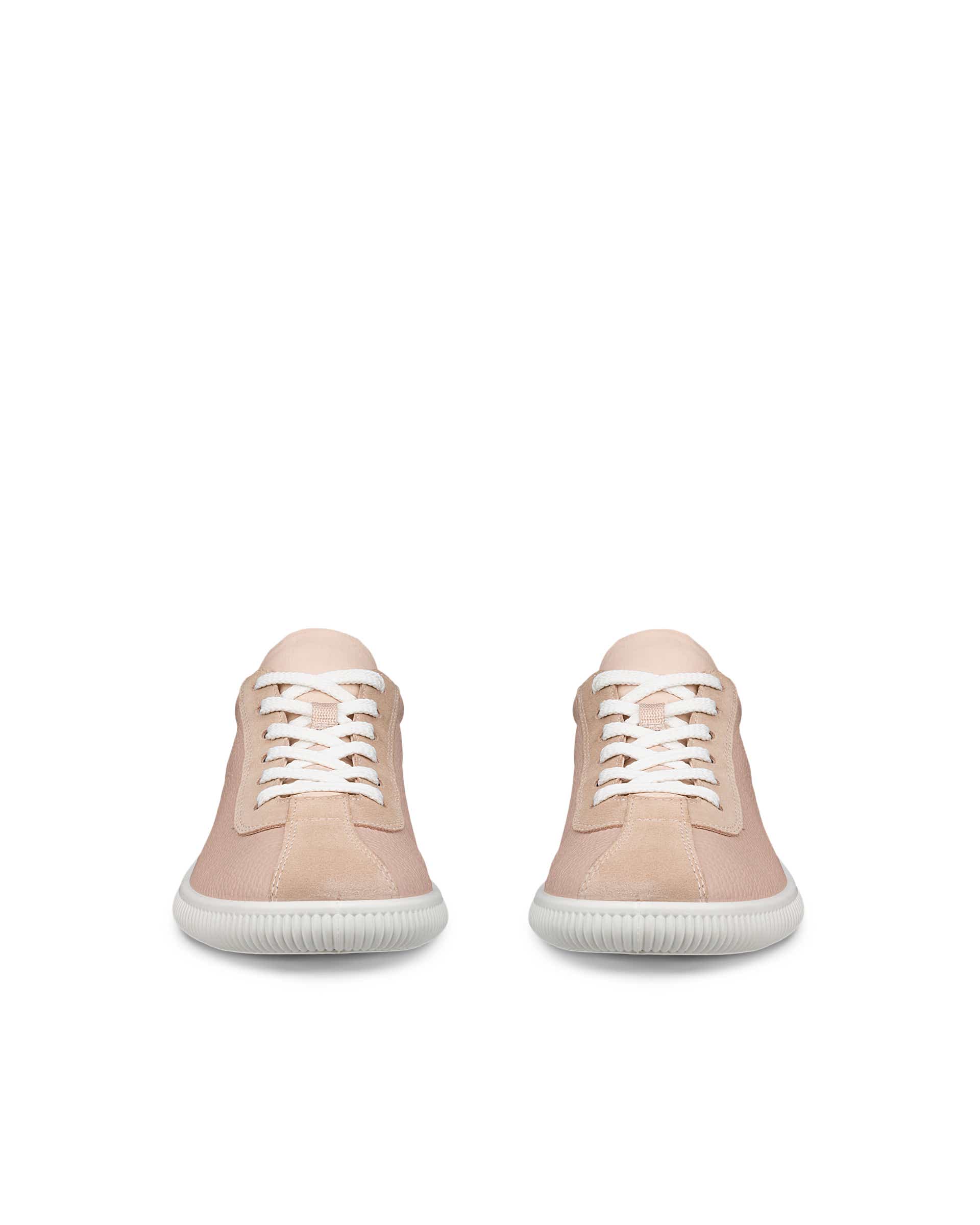ECCO Soft Zero ウィメンズ レザースニーカー - ピンク - Front pair