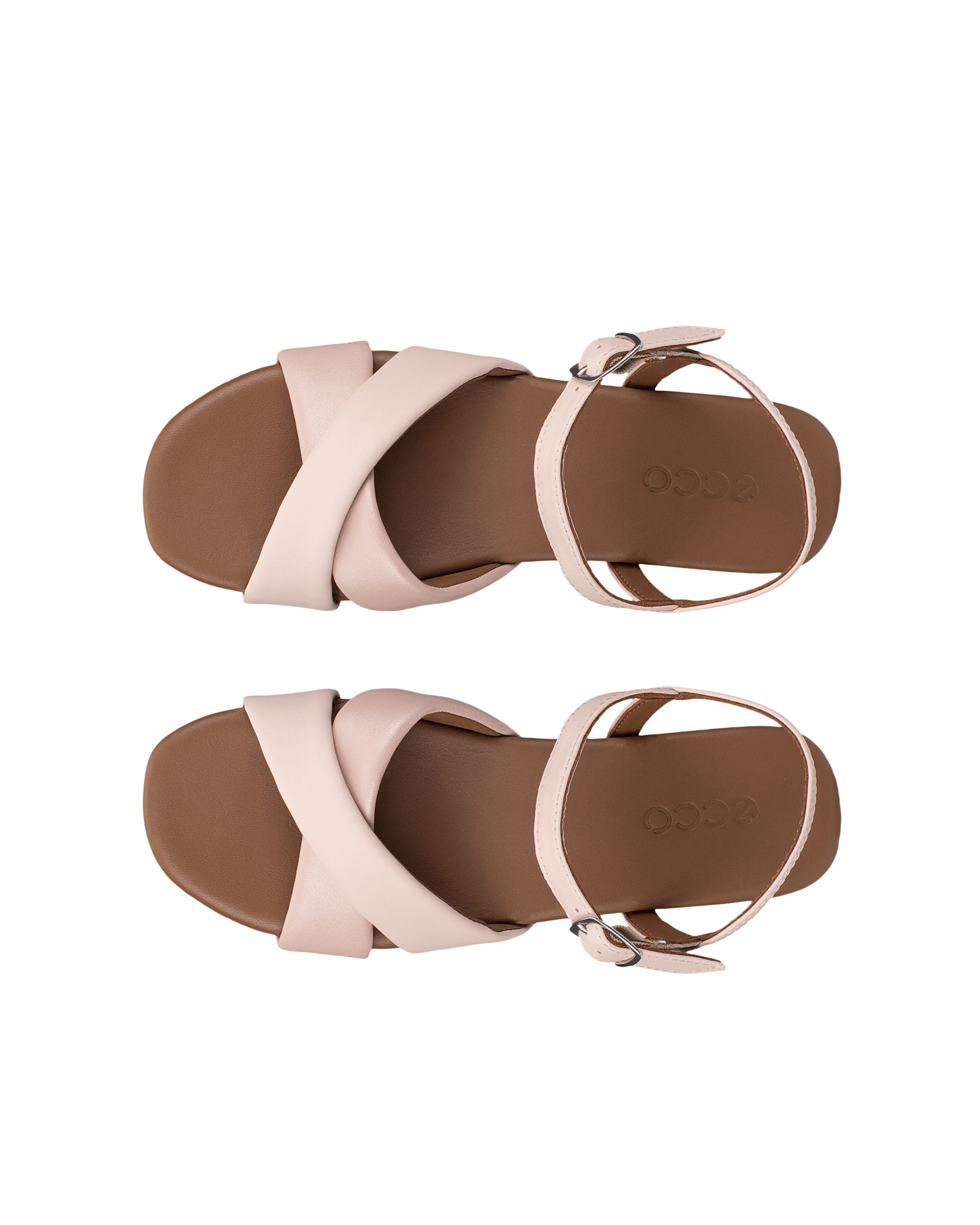 ECCO® MARYLOU női lapos talpú bőrszandál - Rózsaszín - Top left pair