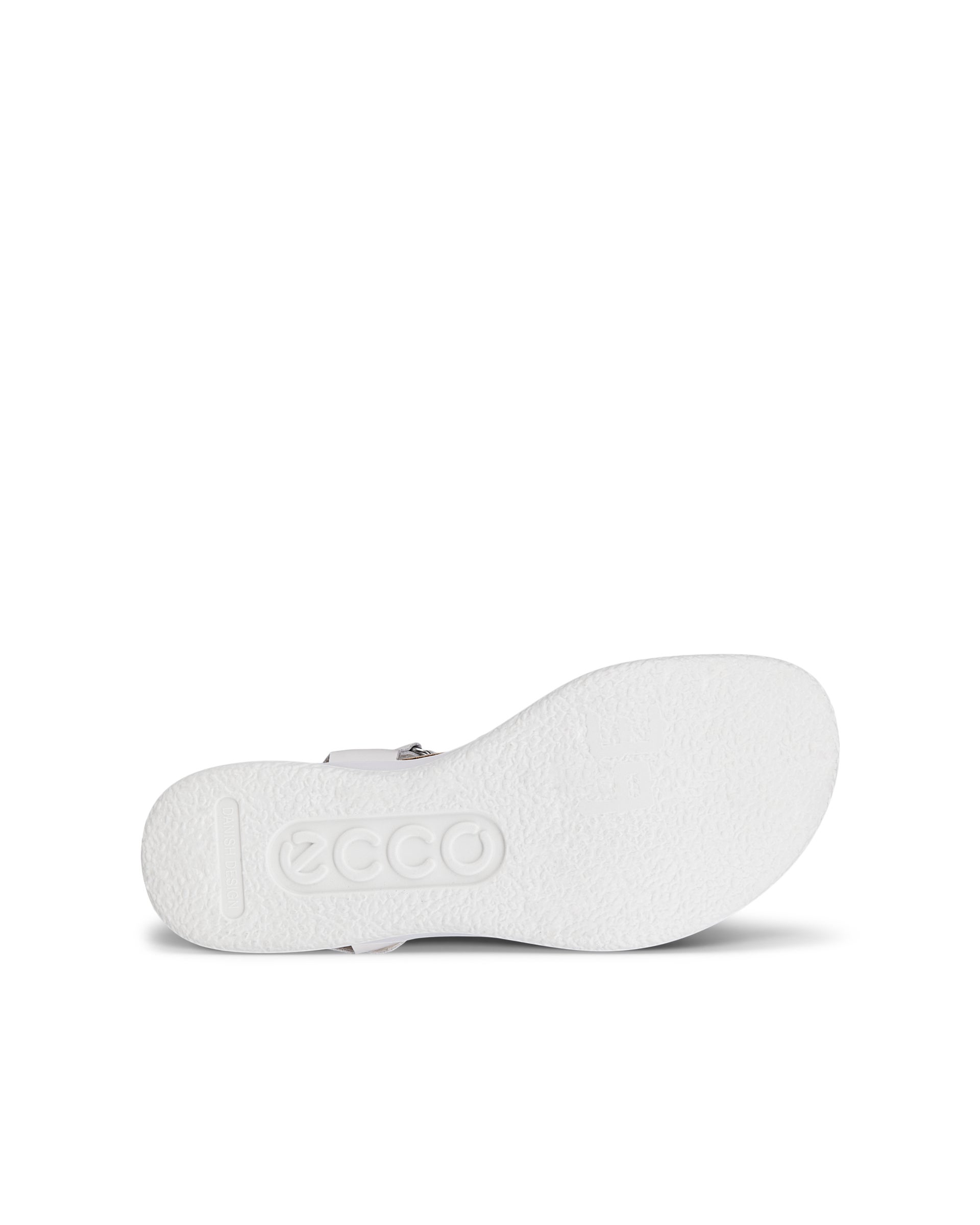Women's ECCO® Flowt Leather Cork Heeled Wedge Sandal - White - Sole