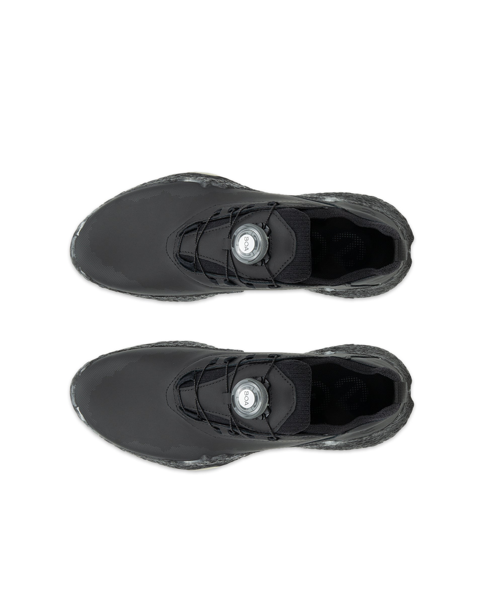 ECCO Golf BIOM H5 Hybrid Women ウィメンズ レザーウォータープルーフゴルフシューズ - ブラック - Top left pair