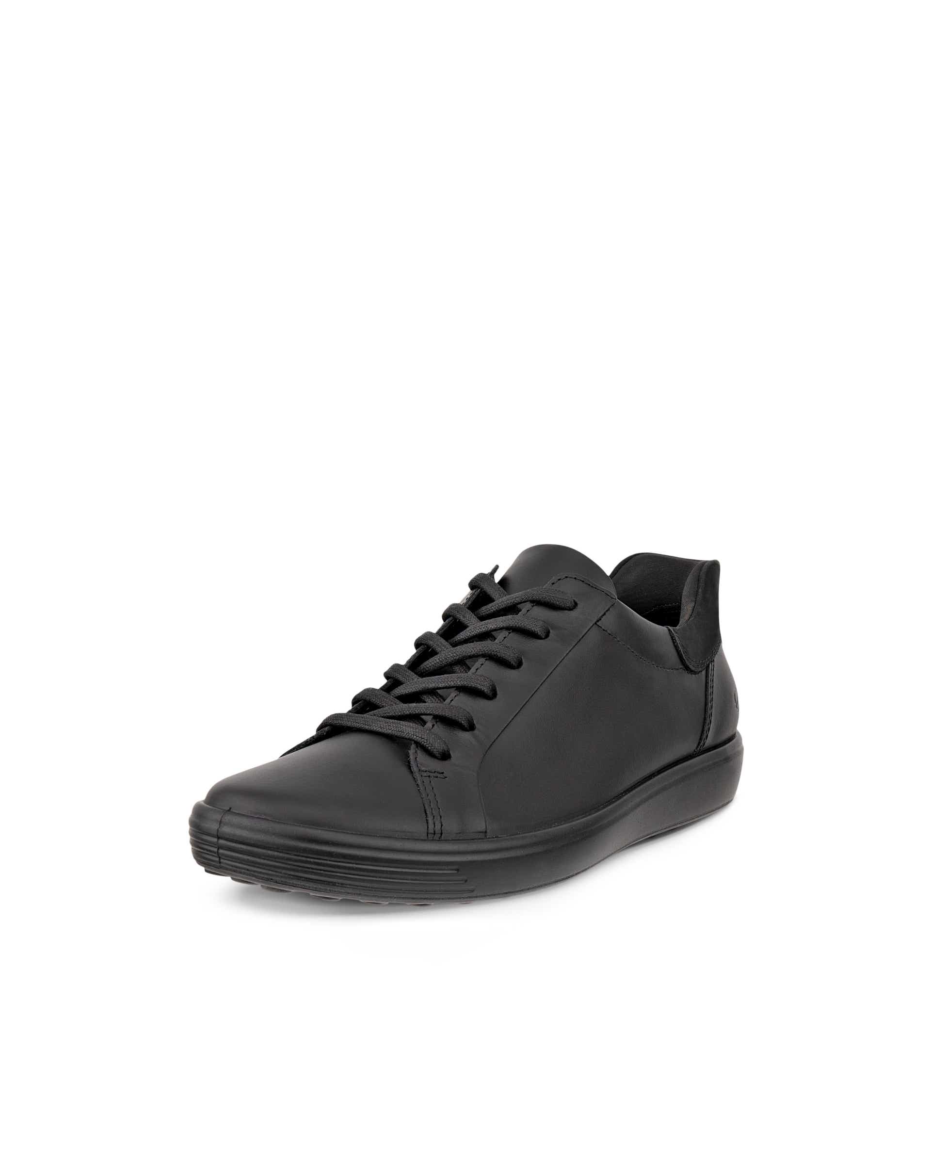 ECCO® SOFT 7 dames leren sneaker - Zwart - Main