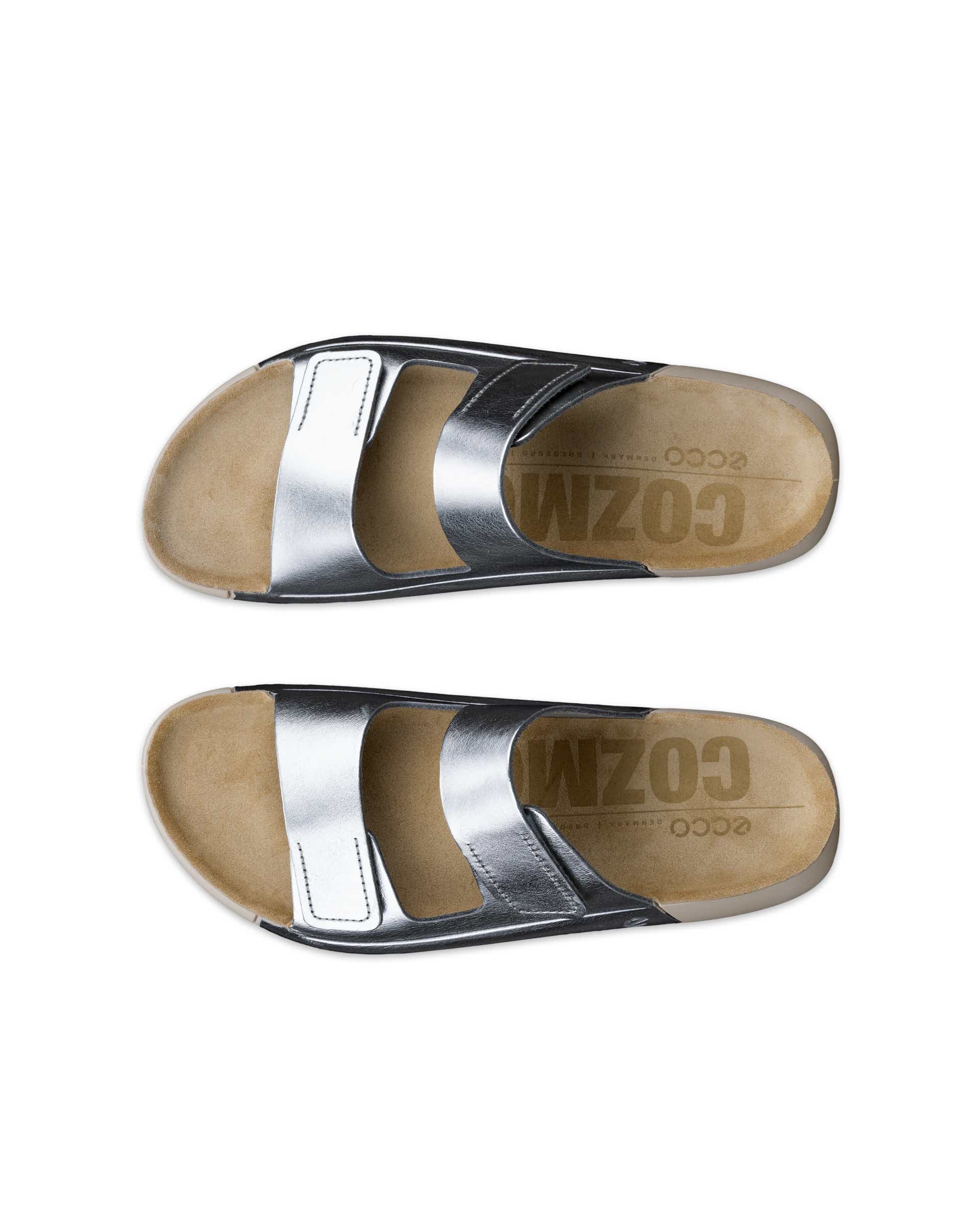 Dámské kožené páskové sandály ECCO® Cozmo - Metalická - Top left pair