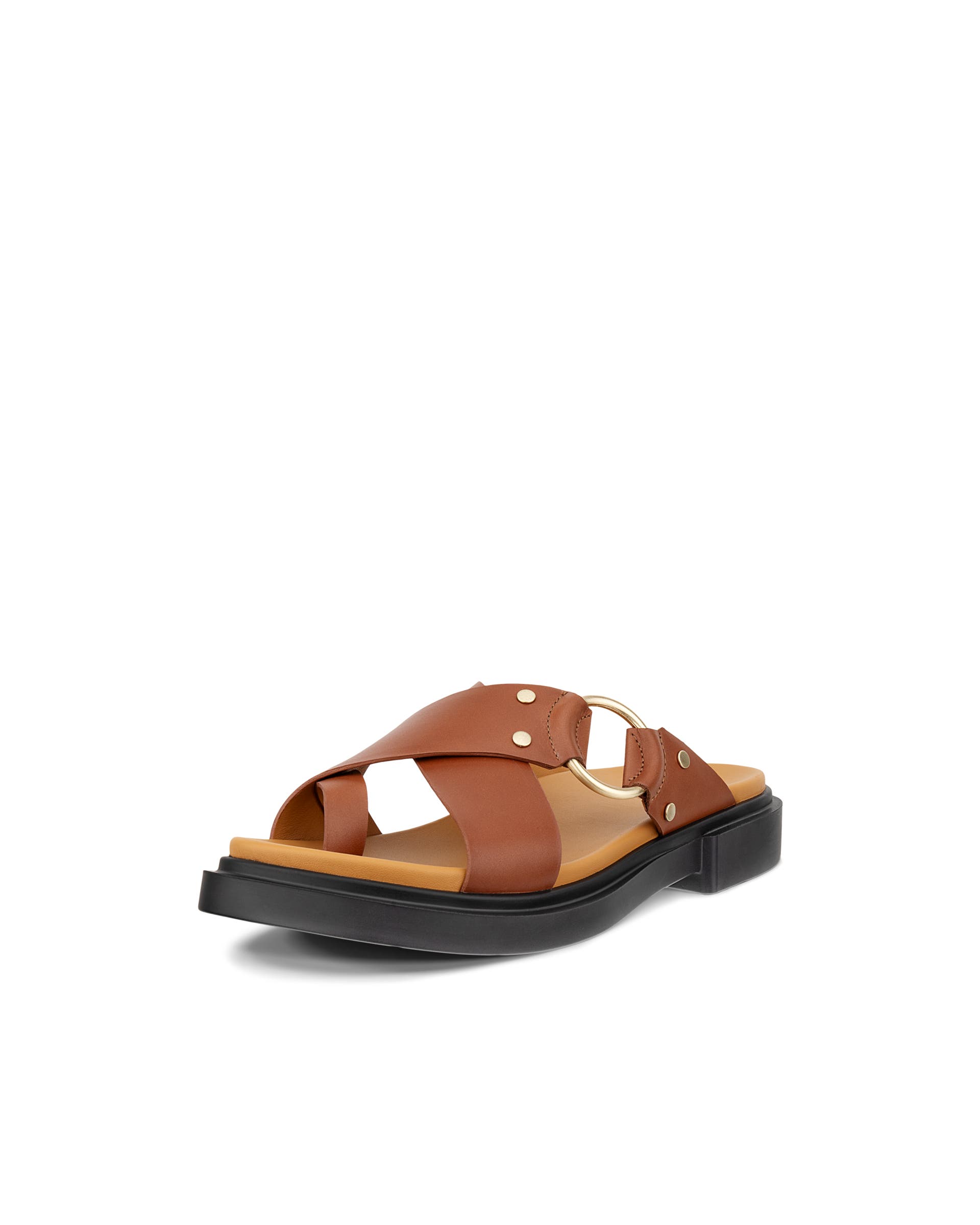 Women's ECCO® Metropole Seoul Leather Ring Sandal - Brown - Main