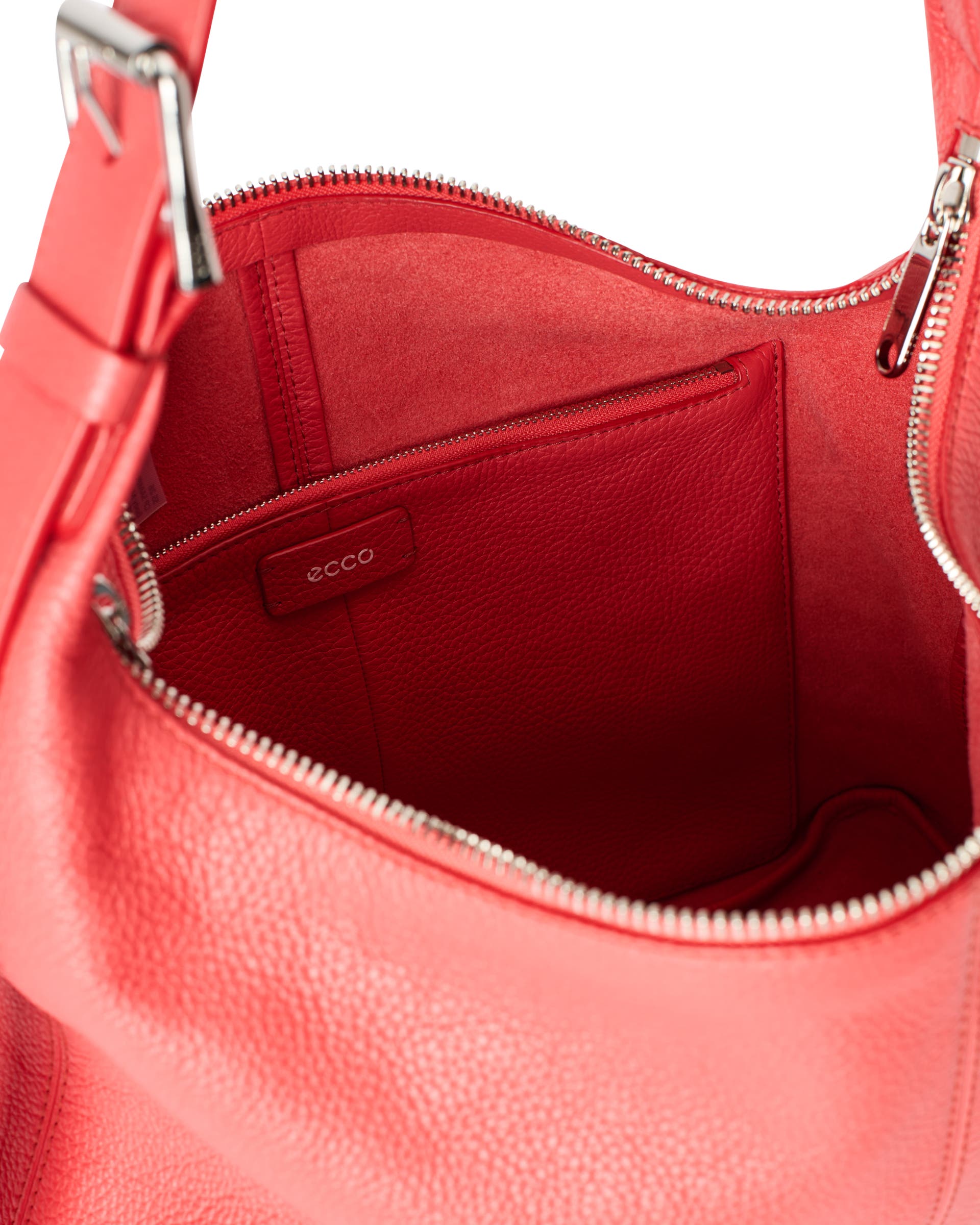 ECCO Hobo Soft Pebbled レザーホーボーバッグ - レッド - Inside