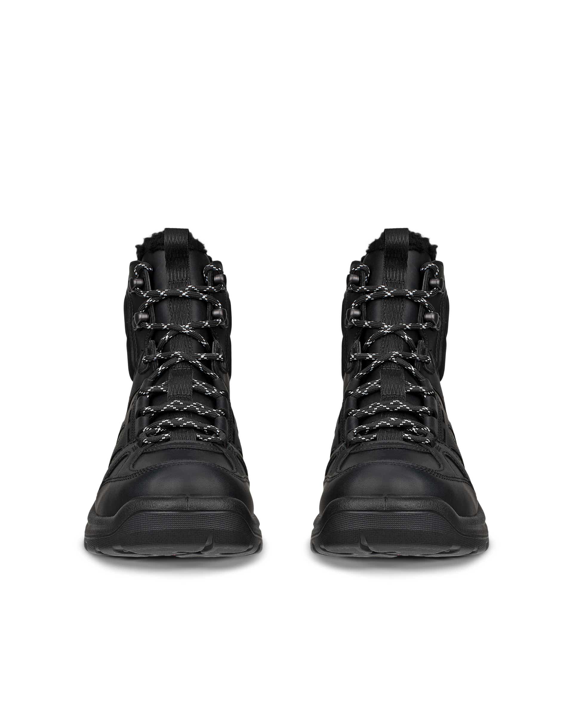Women's ECCO® Offroad Leather Waterproof Mid-Cut Outdoor Boot - Black - Front pair
