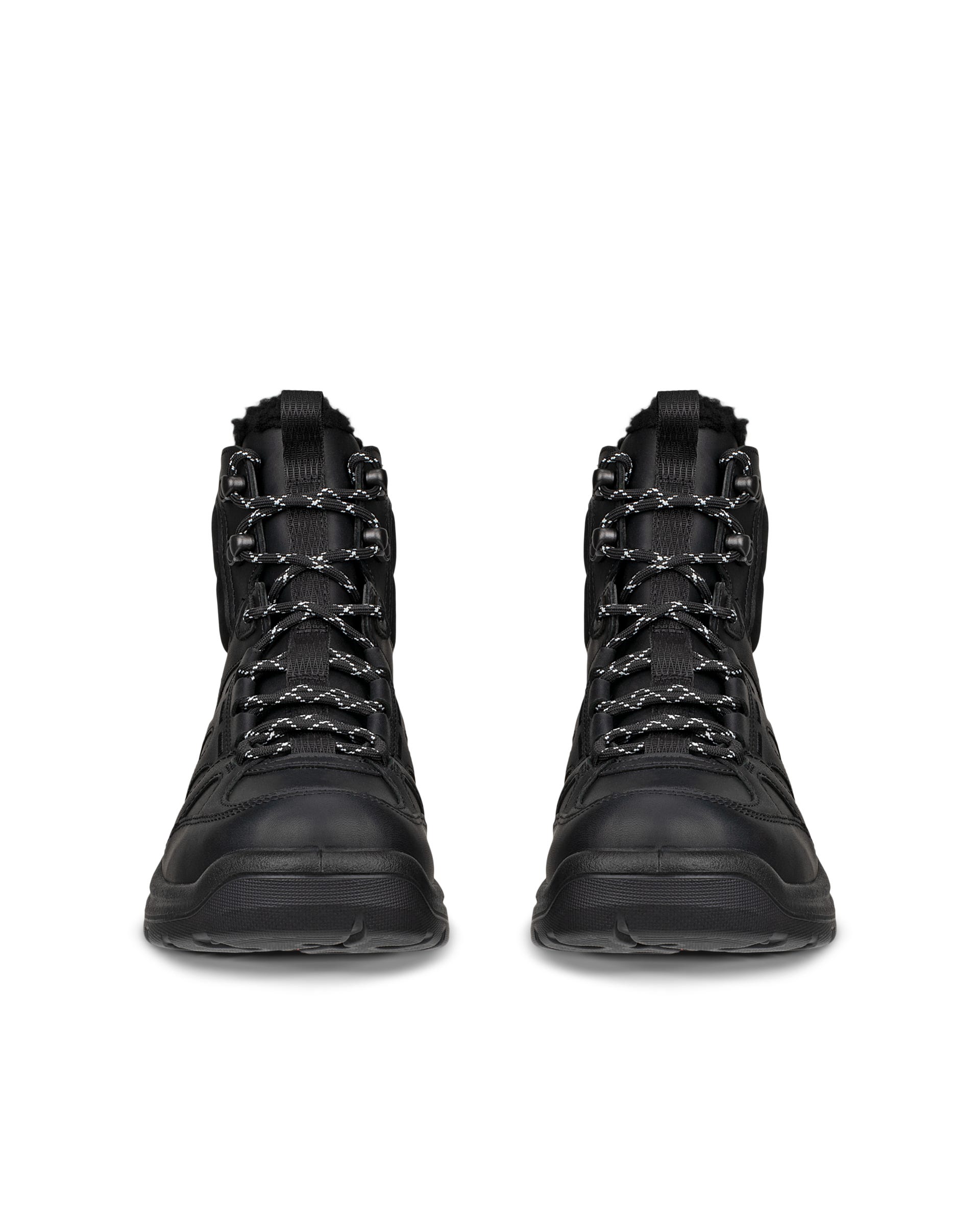 Women's ECCO® Offroad Leather Waterproof Mid-Cut Outdoor Boot - Black - Front pair
