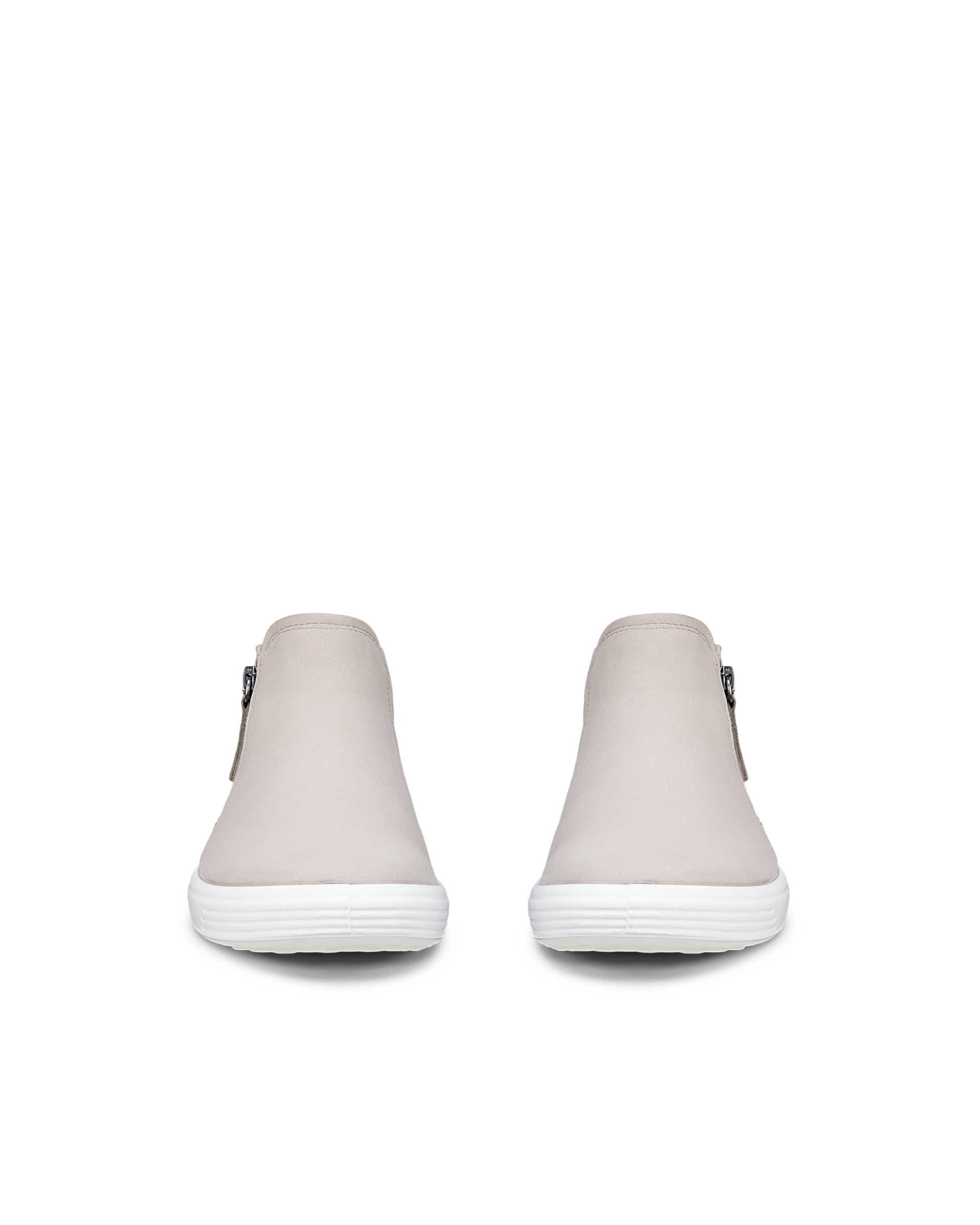 Women's ECCO® SOFT 7 Nubuck Zip Bootie - Beige - Front pair