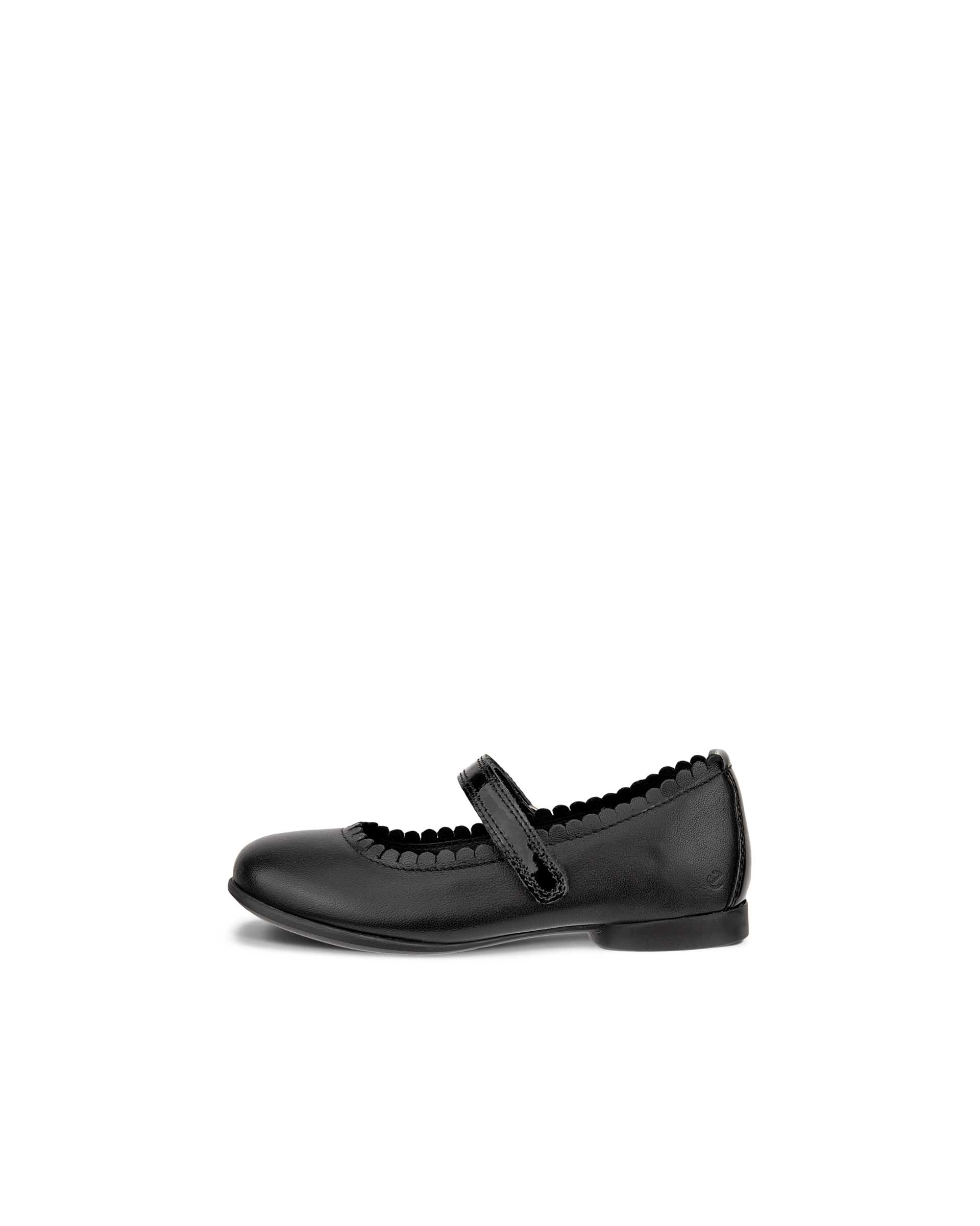 Kids' ECCO® Anine Leather Mary Jane Flat - Black - Outside