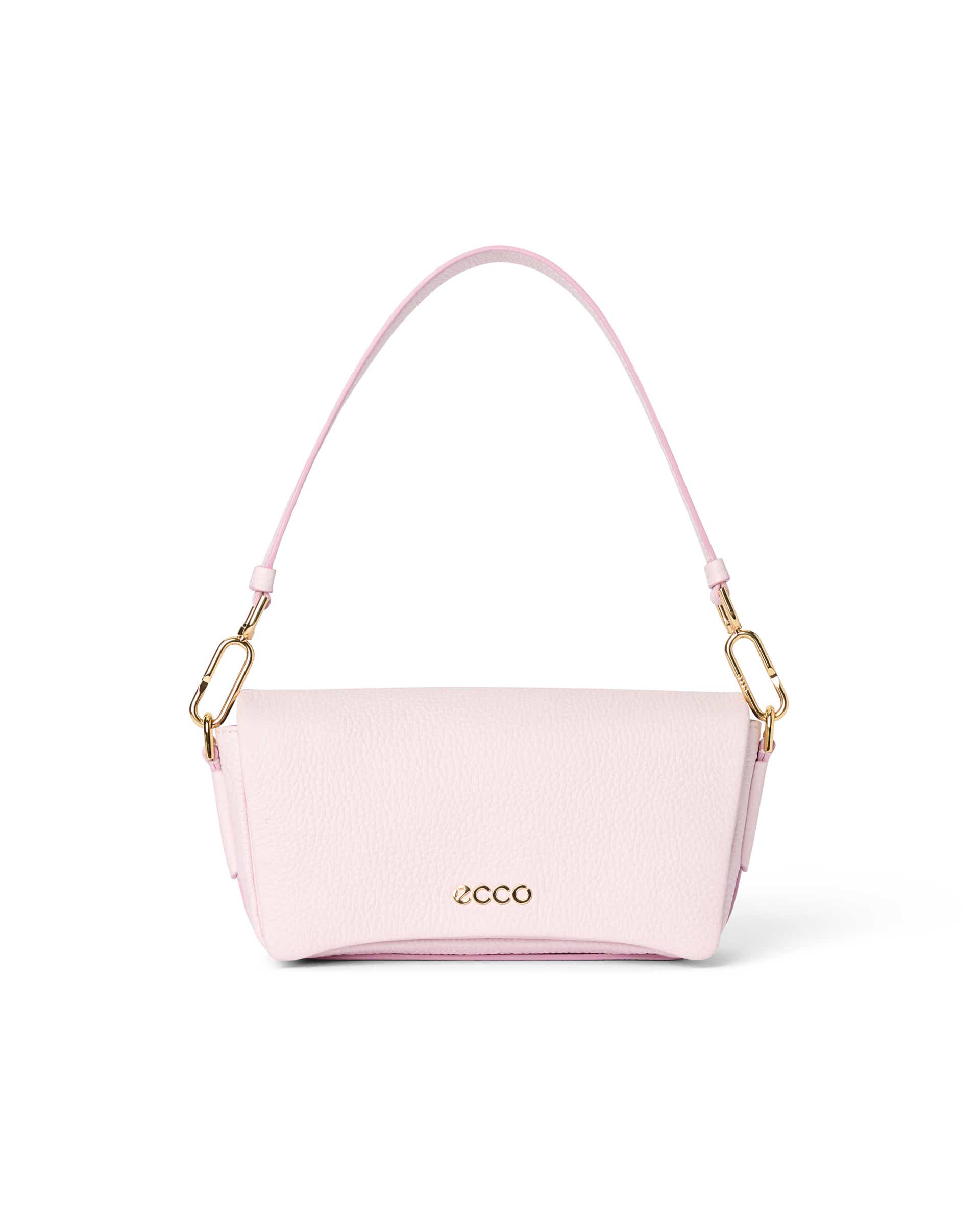 ECCO® Medium Soft Pebbled Pinch Leather Shoulder Bag | Pink