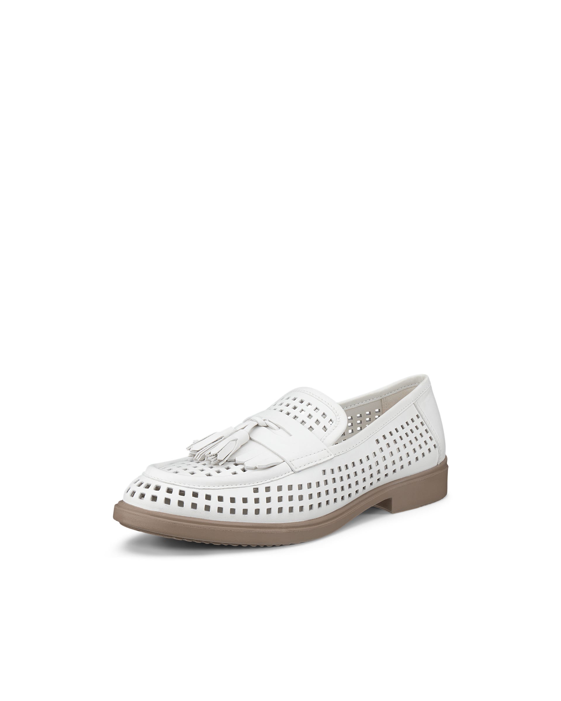 Women's ECCO® Dress Classic 15 Leather Loafer - White - Main