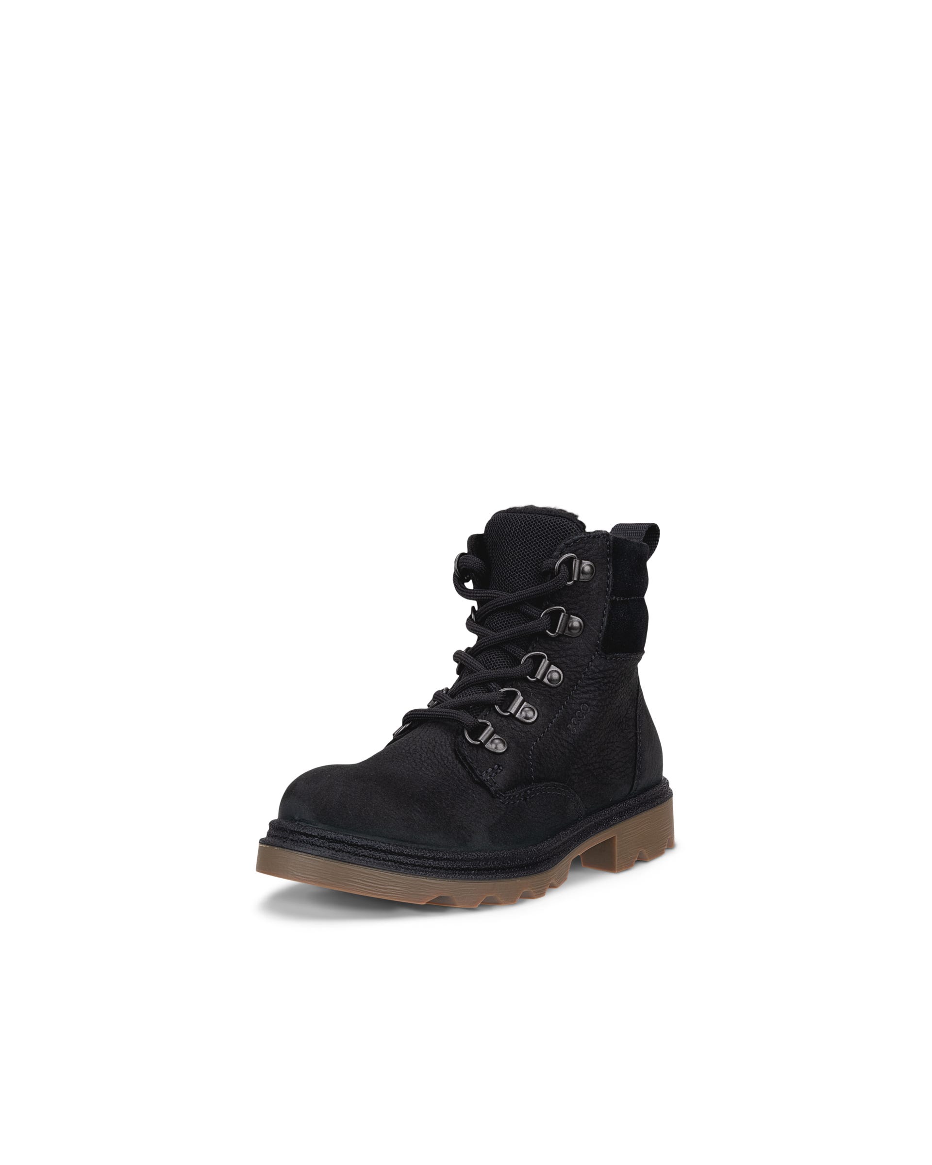 Dziecięce wodoodporne nubukowe buty zimowe ECCO® GRAINER K - Czarny - Outside