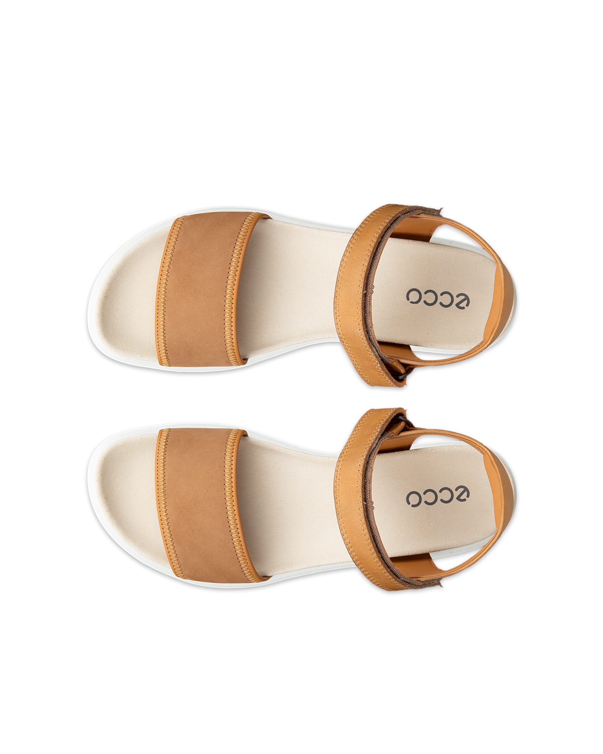 ECCO SOFT WOMEN'S 2-STRAP SANDAL - Brown - Top left pair