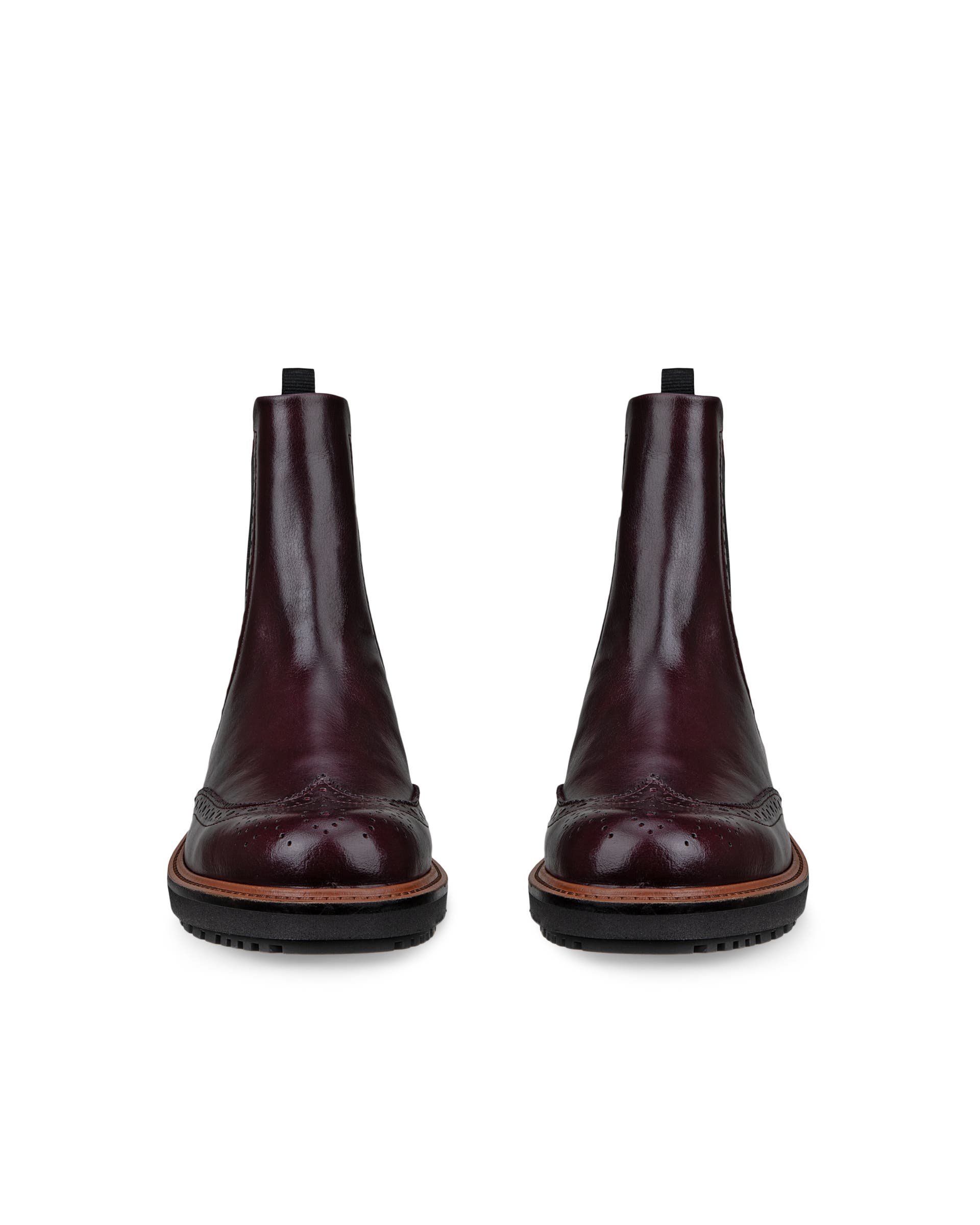 Women's ECCO® METROPOLE OSLO Leather Chelsea Boot - Red - Front pair