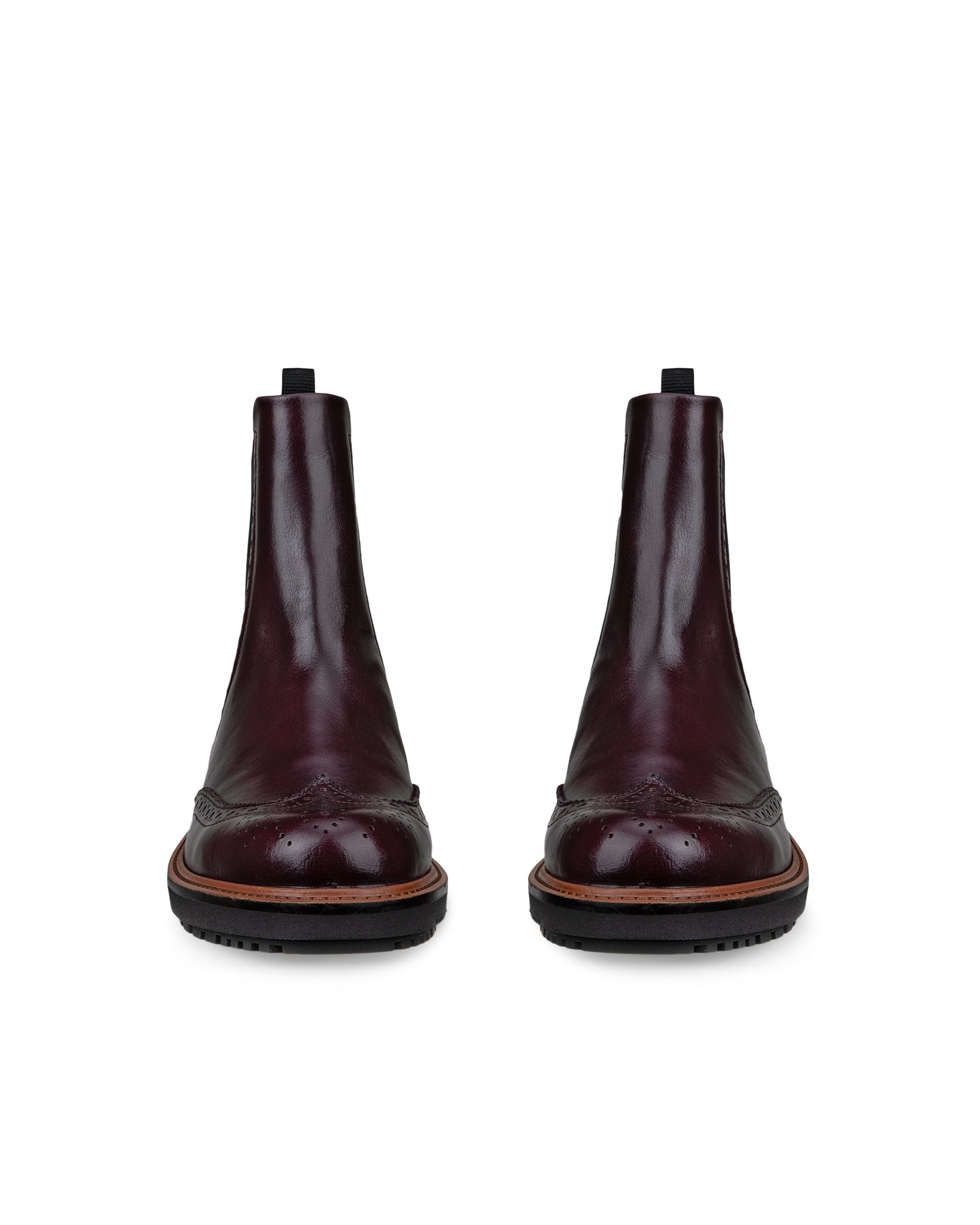 Women's ECCO® METROPOLE OSLO Leather Chelsea Boot - Red - Front pair