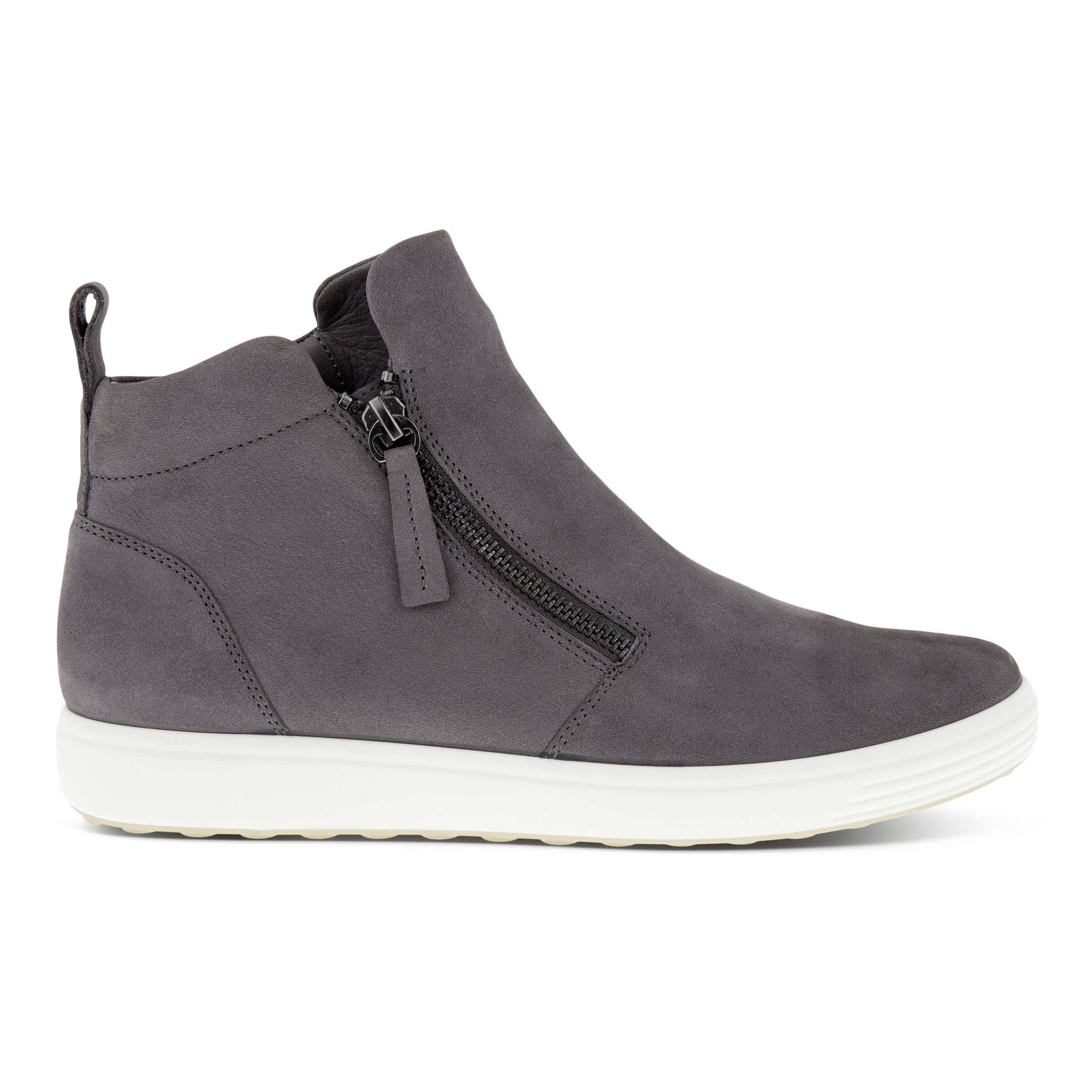 Women's ECCO® Soft 7 Nubuck Ankle Boot - Grey - Outside
