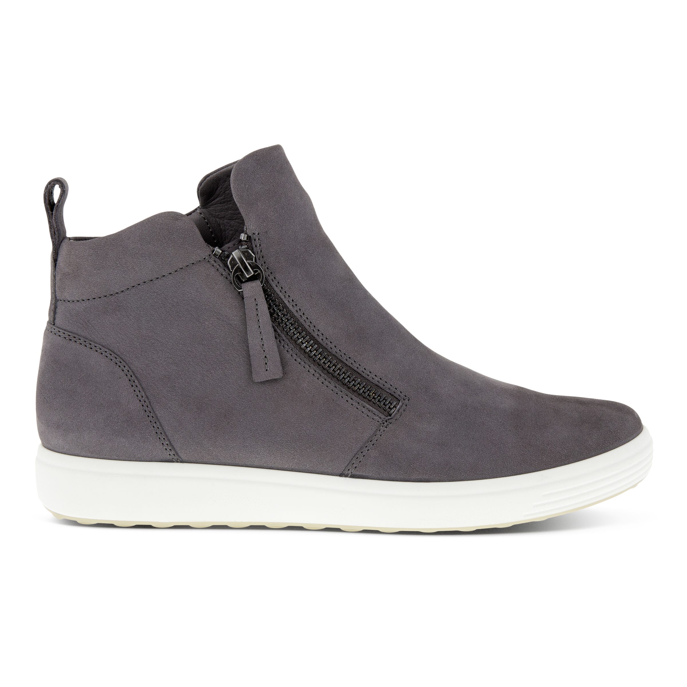 Women's ECCO® Soft 7 Nubuck Ankle Boot - Grey - Outside