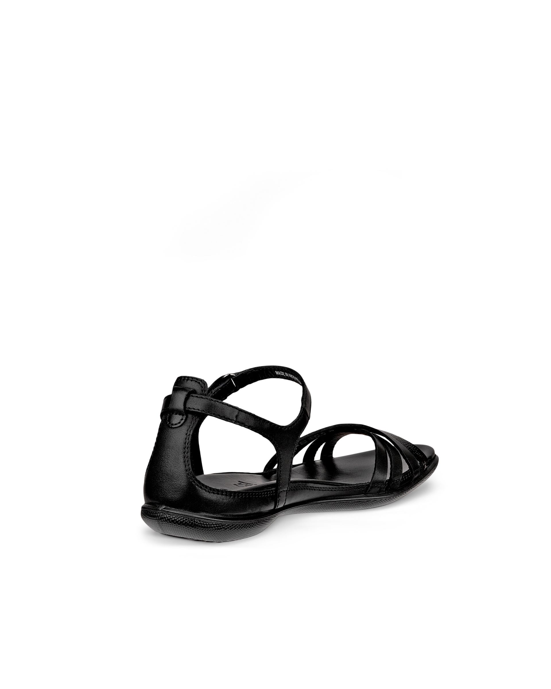 Women's ECCO® Flash Leather Flat Sandal - Black - Back